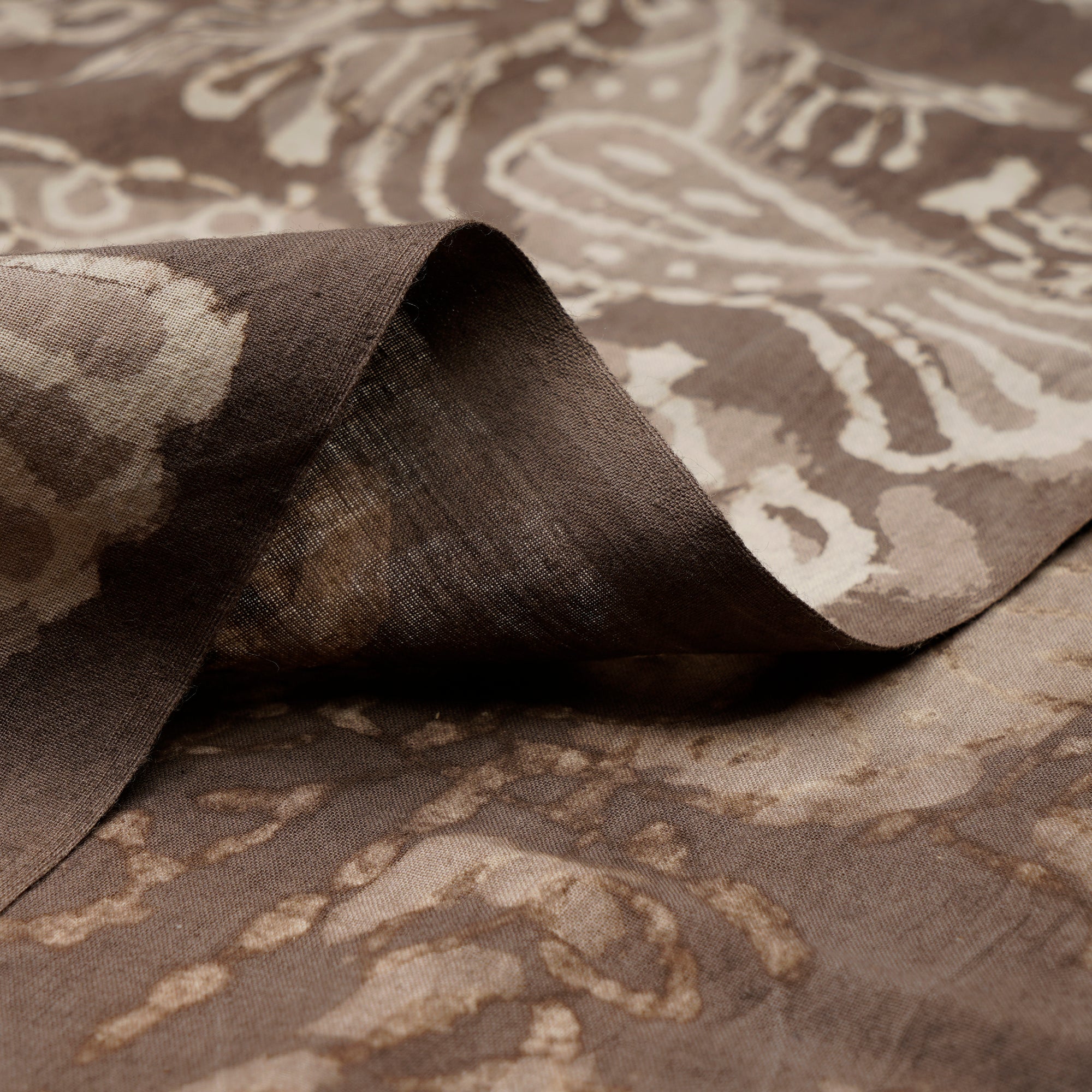 (Pre-Cut 2.20Mtr)Fallen Rock All Over Pattern Hand Block Printed Bagru Natural Dye Cotton Fabric