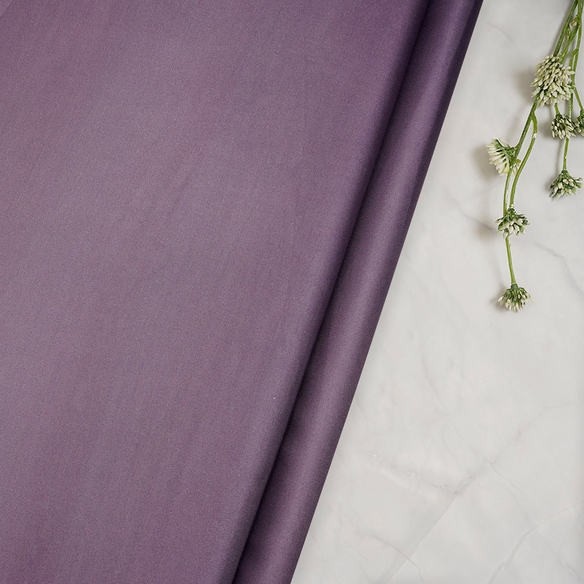 (Pre-Cut 4.50 Mtr) Arctic Dusk Piece Dyed Plain Bemberg Modal Satin Fabric