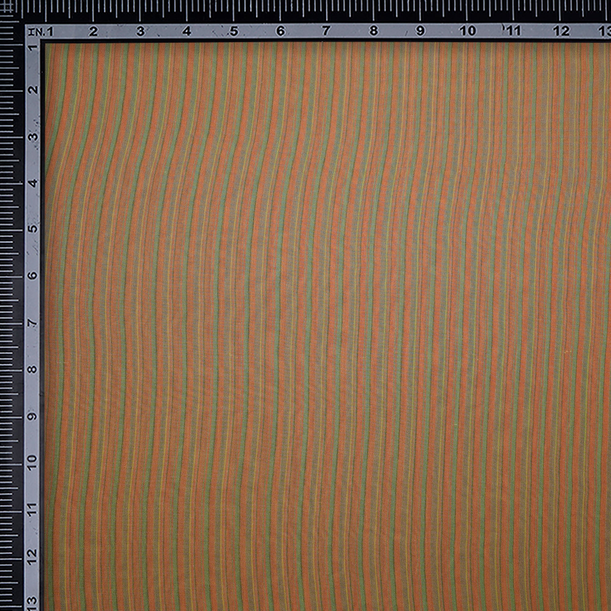 (Pre-Cut 2.65 Mtr) Multi Color Stripe Pattern Yarn Dyed Georgette Silk Fabric