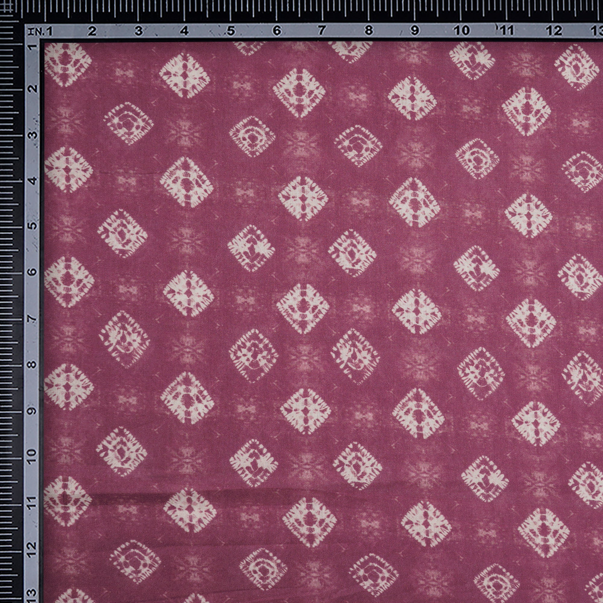 (Pre-Cut 2.90 Mtr)Mellow Mauve Bandhani Pattern Digital Printed Voile Cotton Fabric