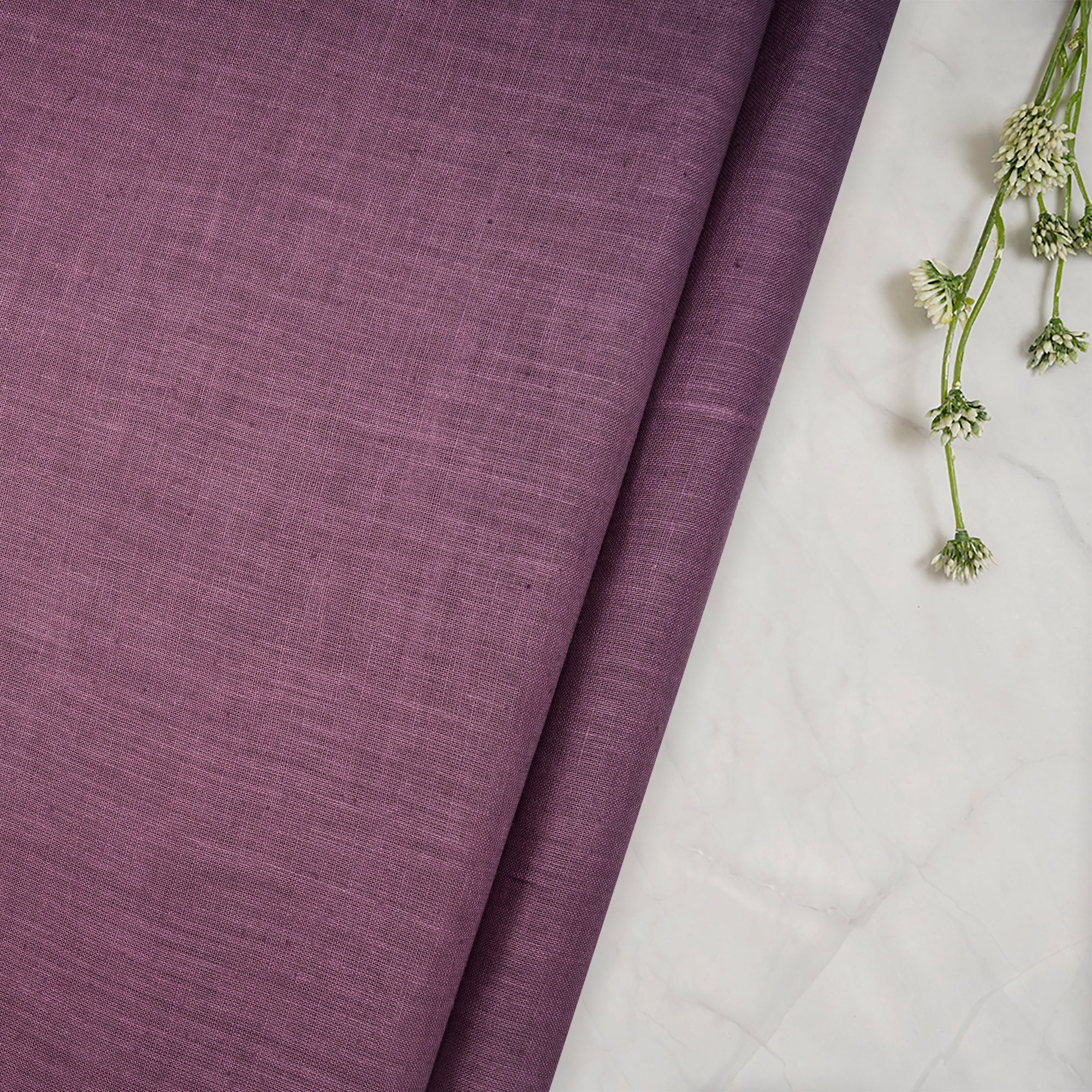 (Pre-Cut 2.00 Mtr) Wistful Mauve Piece Dyed Plain Silk Fabric