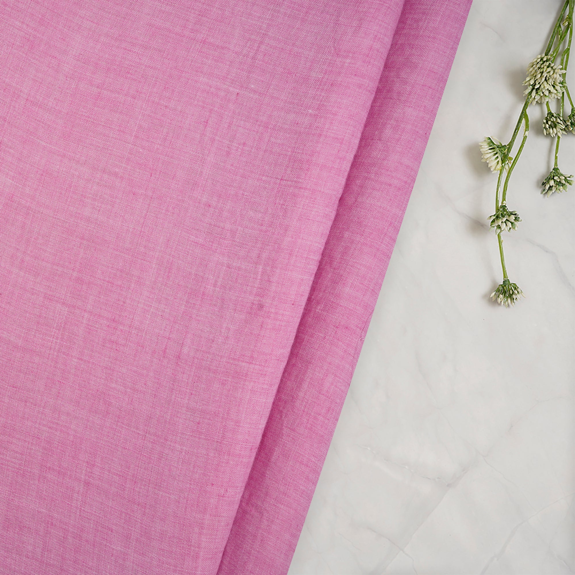 (Pre-Cut 1.70 Mtr)Begonia Pink Plain Polyester Cotton Fabric