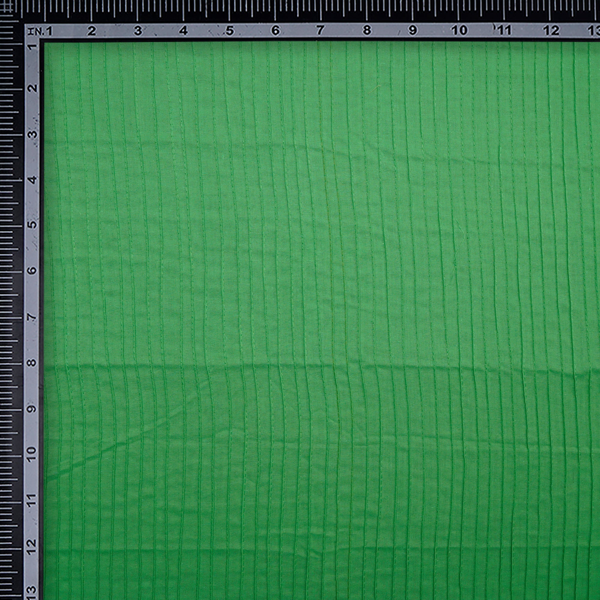 (Pre-Cut 1.40 Mtr)Summer Green Pintuck Pattern High Twist Cotton Voile Fabric