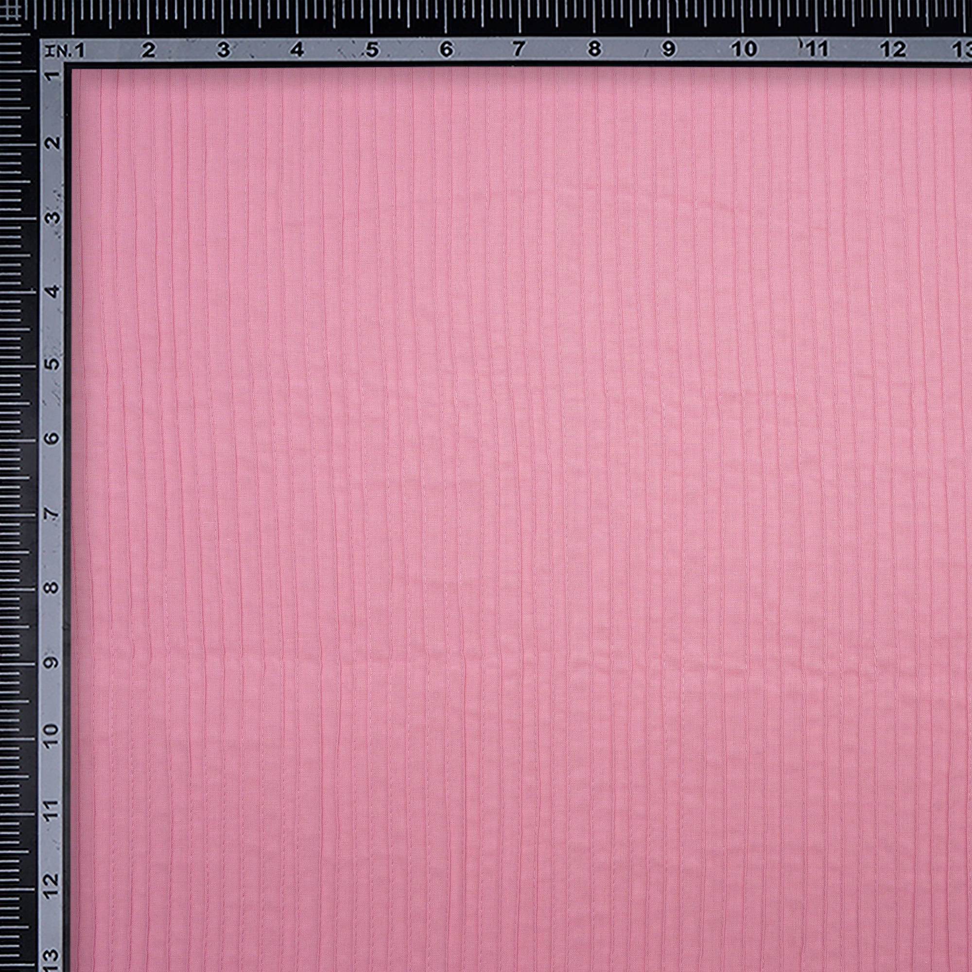 (Pre-Cut 1.40 Mtr)Candy Pink Pintuck Pattern High Twist Cotton Voile Fabric