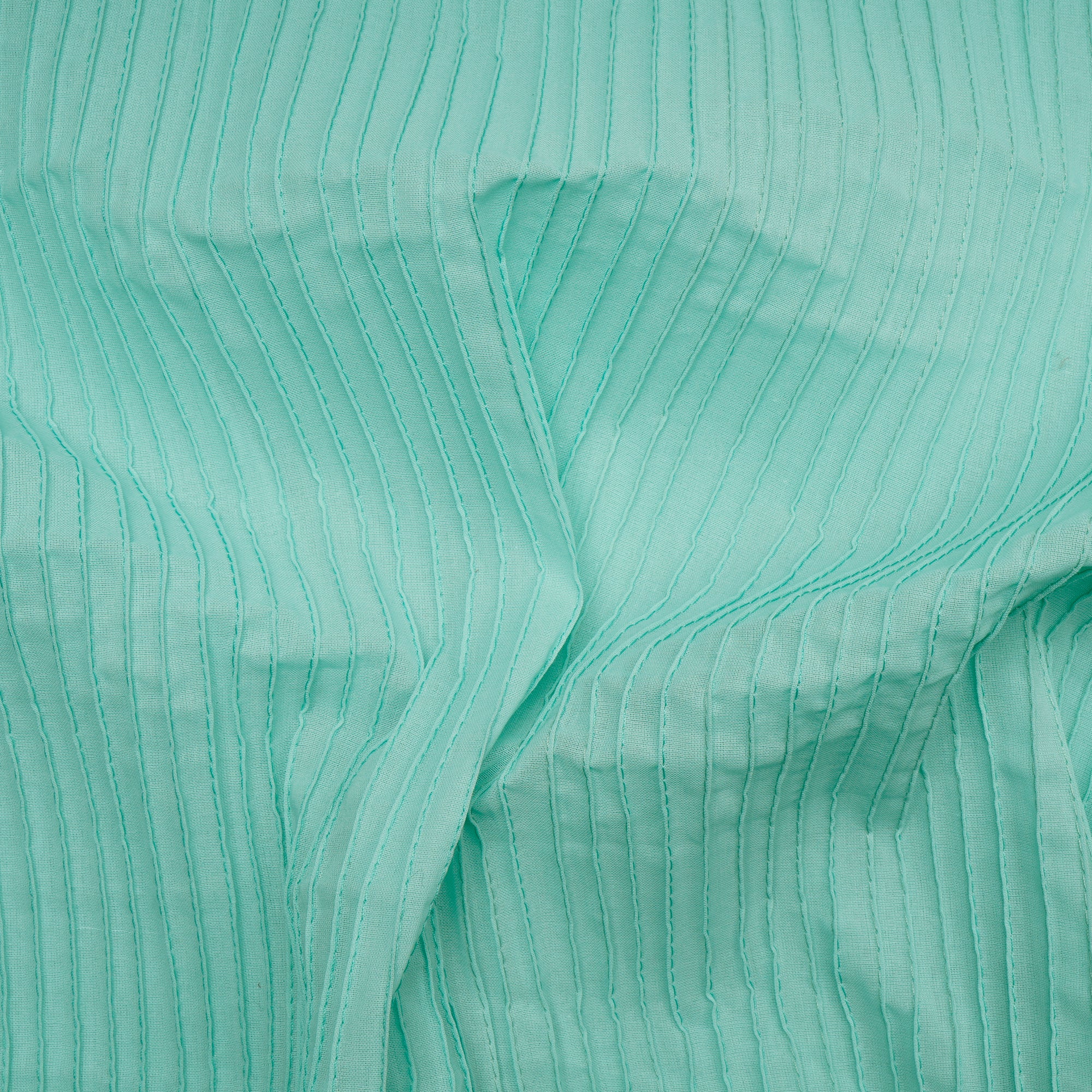 (Pre-Cut 2.00 Mtr)Beach Glass Pintuck Pattern High Twist Cotton Voile Fabric