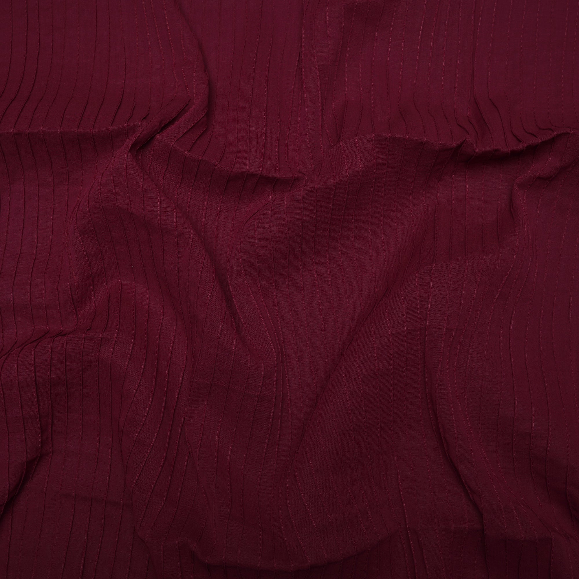 (Pre-Cut 3.00 Mtr)Dark Purple Pintuck Pattern High Twist Cotton Voile Fabric