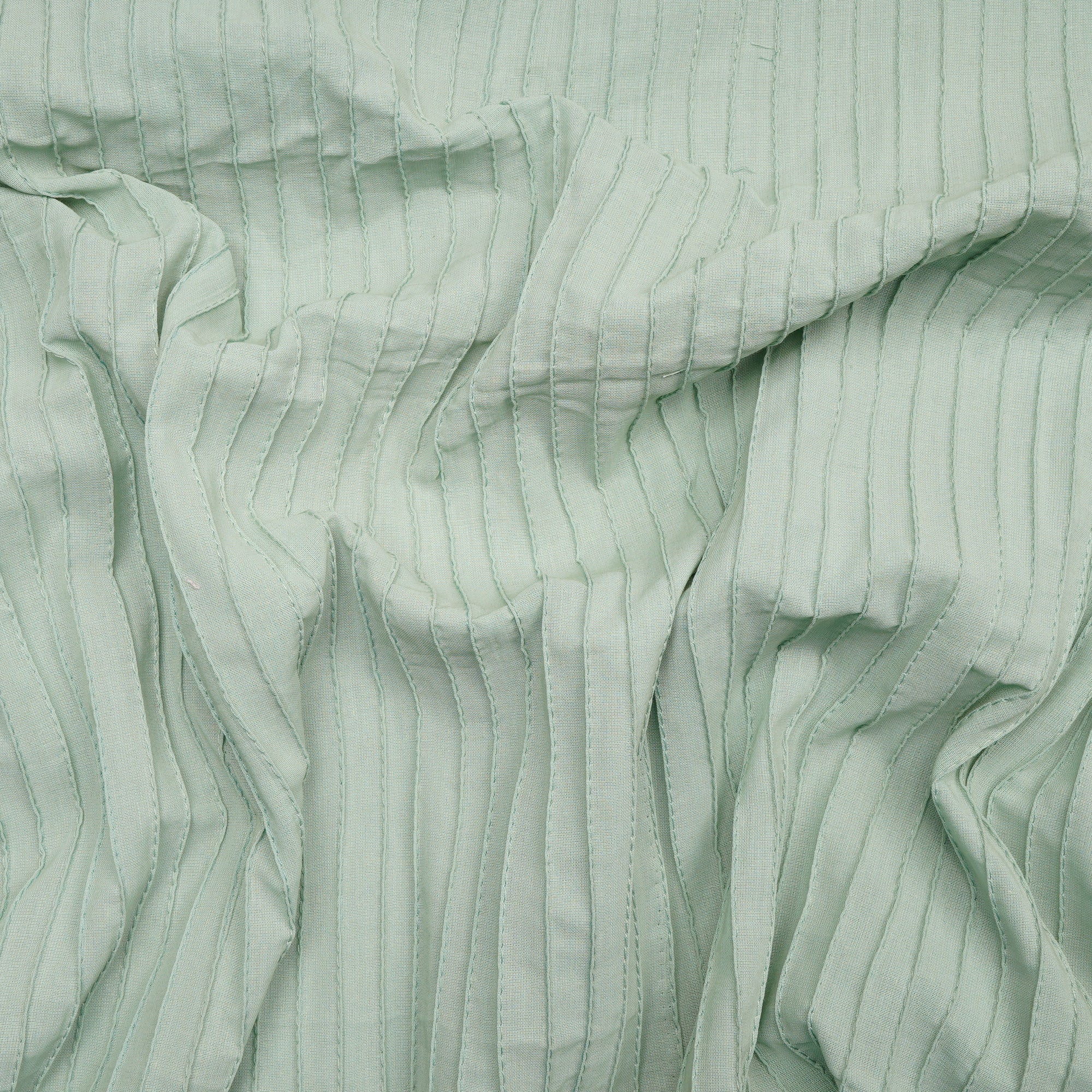 (Pre-Cut 3.00 Mtr)Aqua Island Pintuck Pattern High Twist Cotton Voile Fabric