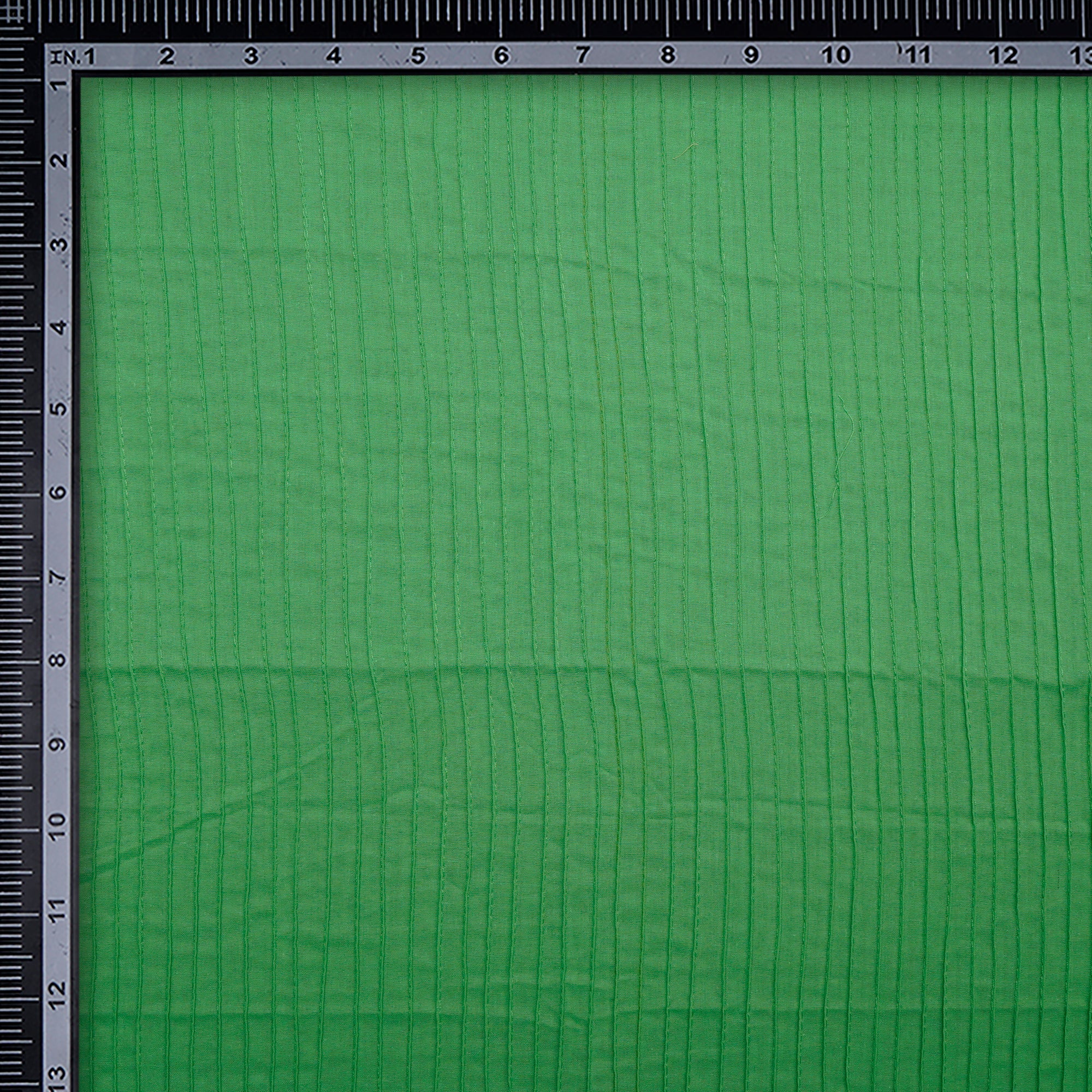 (Pre-Cut 3.40 Mtr)Summer Green Pintuck Pattern High Twist Cotton Voile Fabric