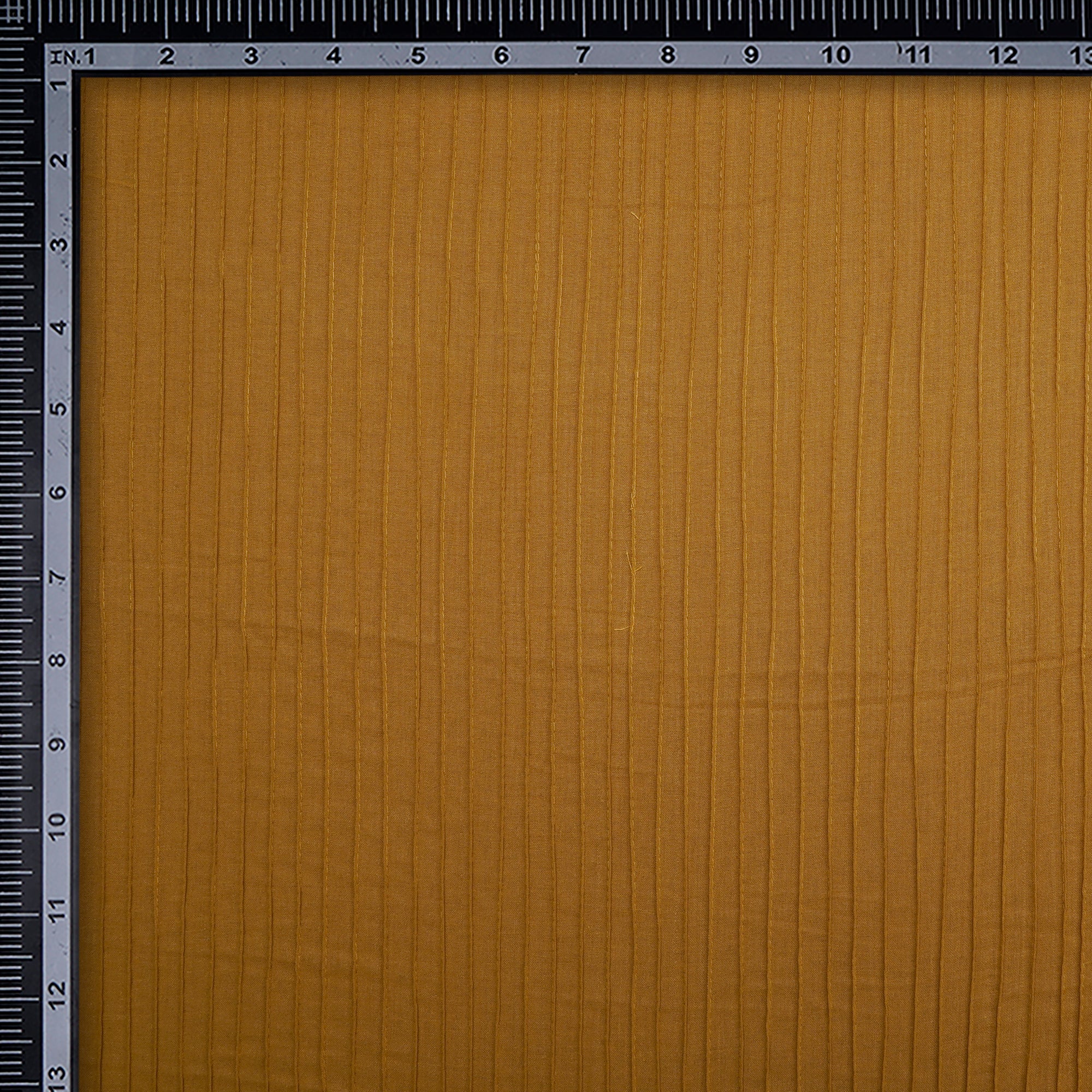 (Pre-Cut 3.70 Mtr)Amber Gold Pintuck Pattern High Twist Cotton Voile Fabric
