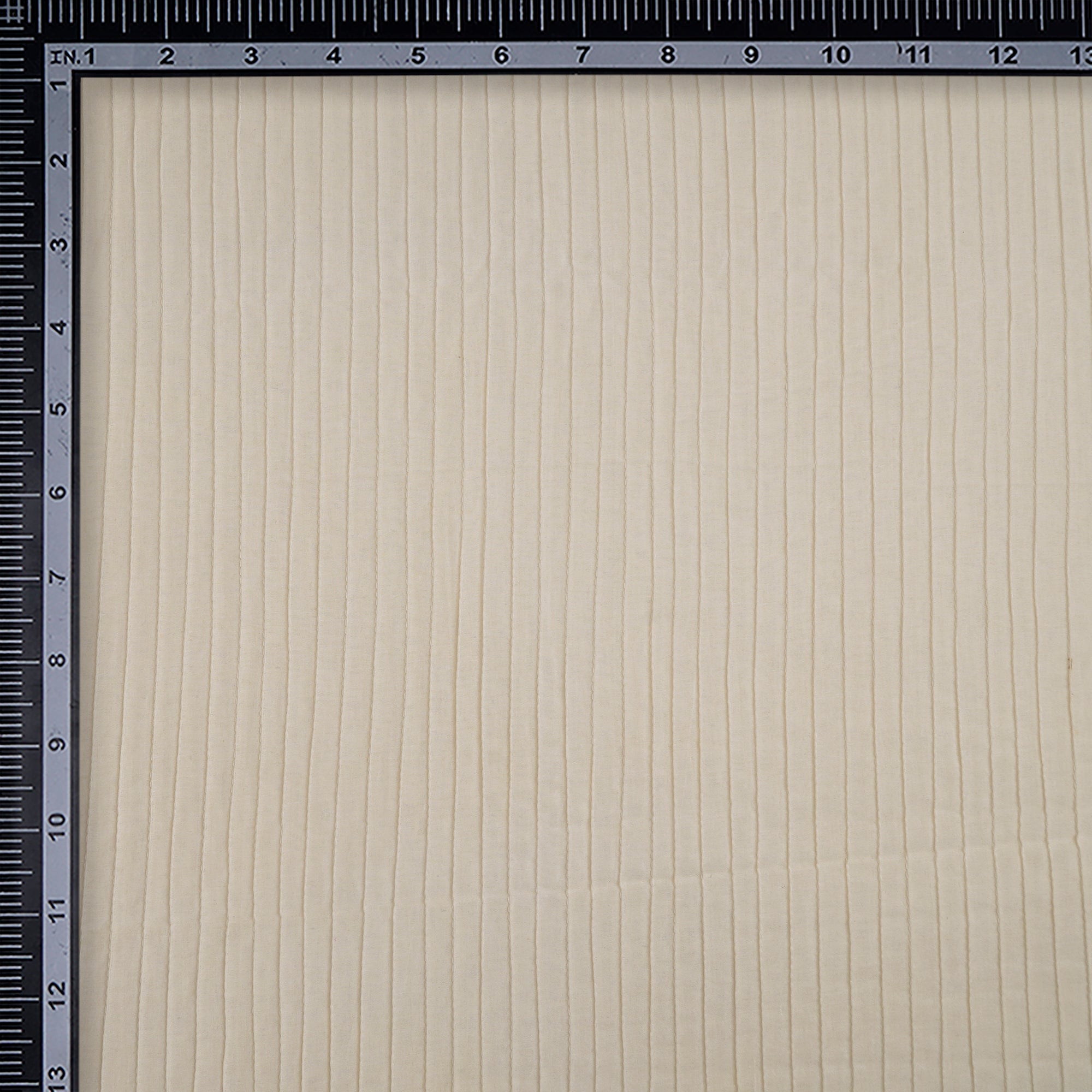 (Pre-Cut 4.20 Mtr)Cream Pintuck Pattern High Twist Cotton Voile Fabric