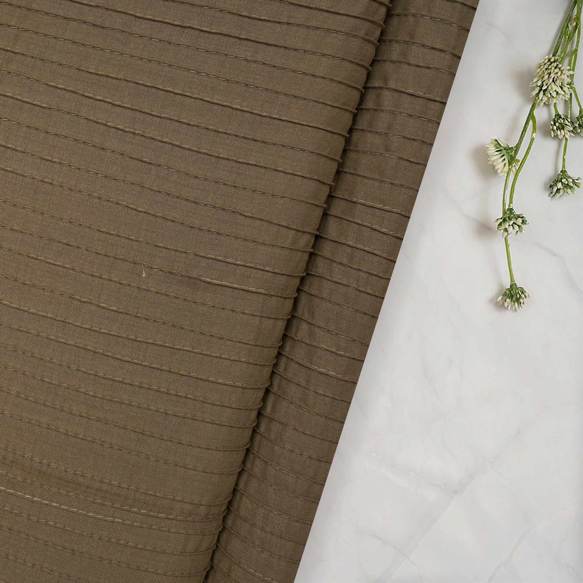 (Pre-Cut 4.40Mtr)Incense Pintuck Pattern High Twist Cotton Voile Fabric