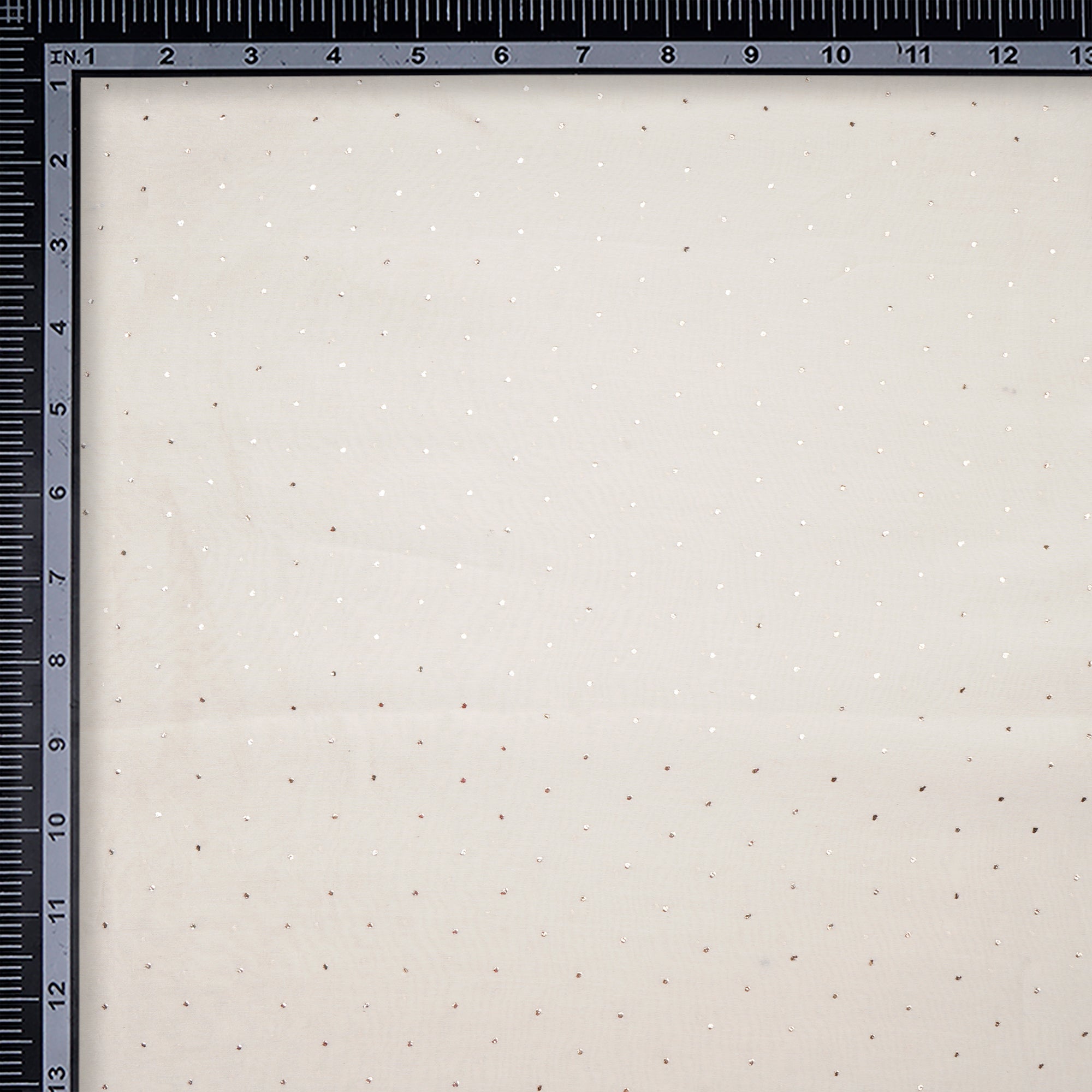 (Pre-Cut 0.60 Mtr)White Dyeable All Over Pattern Hand Embroidered Mukaish Work Tissue Chanderi Fabric