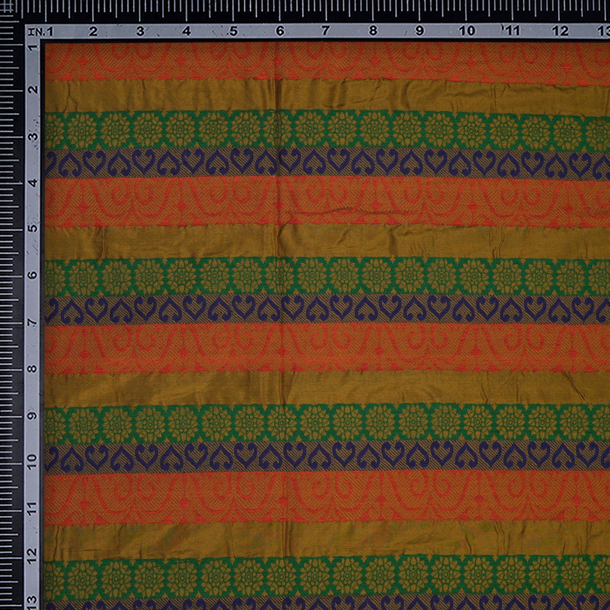 (Pre-Cut 4.60 Mtr)Multi Color Noile Silk Fabric