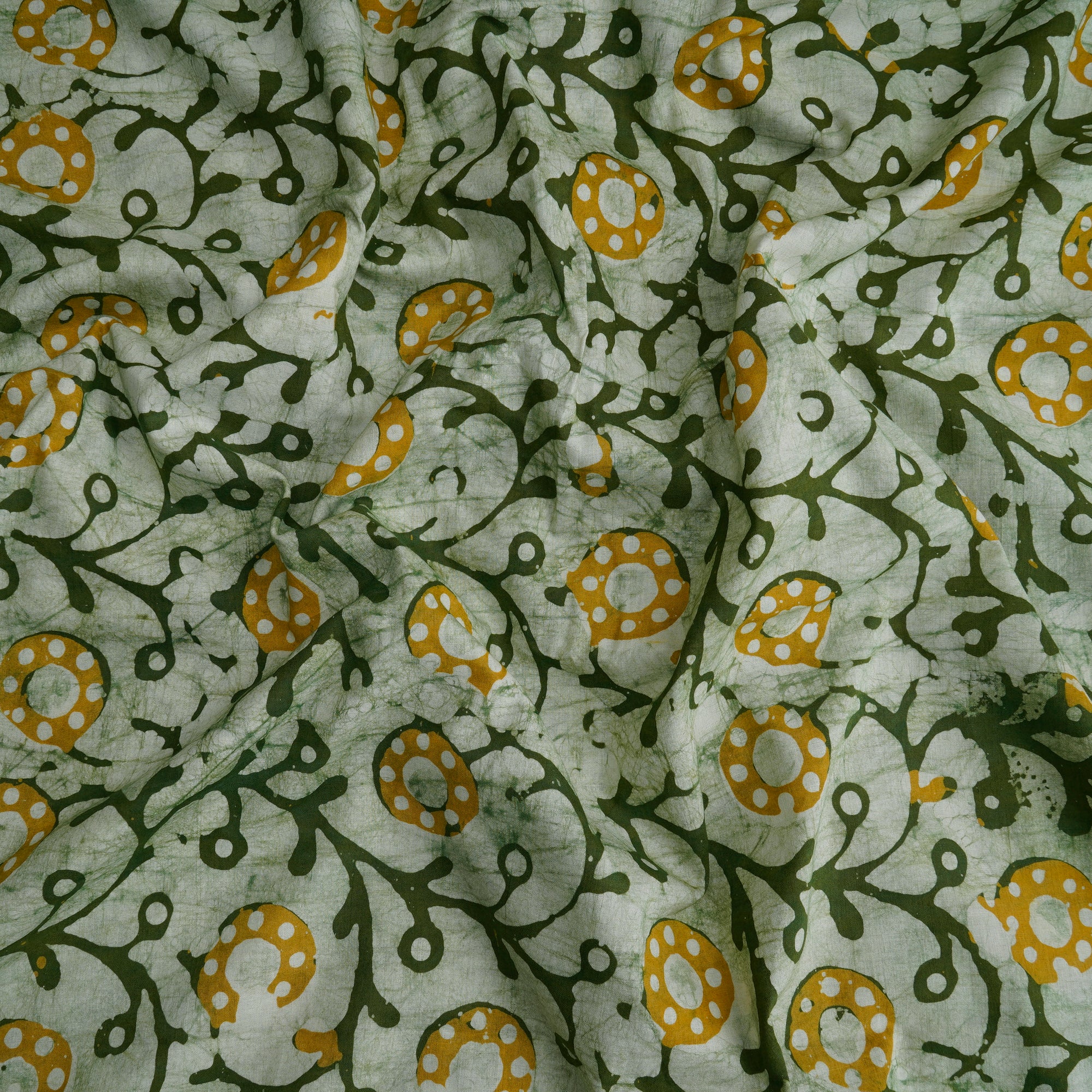 (Pre-Cut 3.00Mtr)Basil Handcrafted Waxed Batik Printed Cotton Fabric