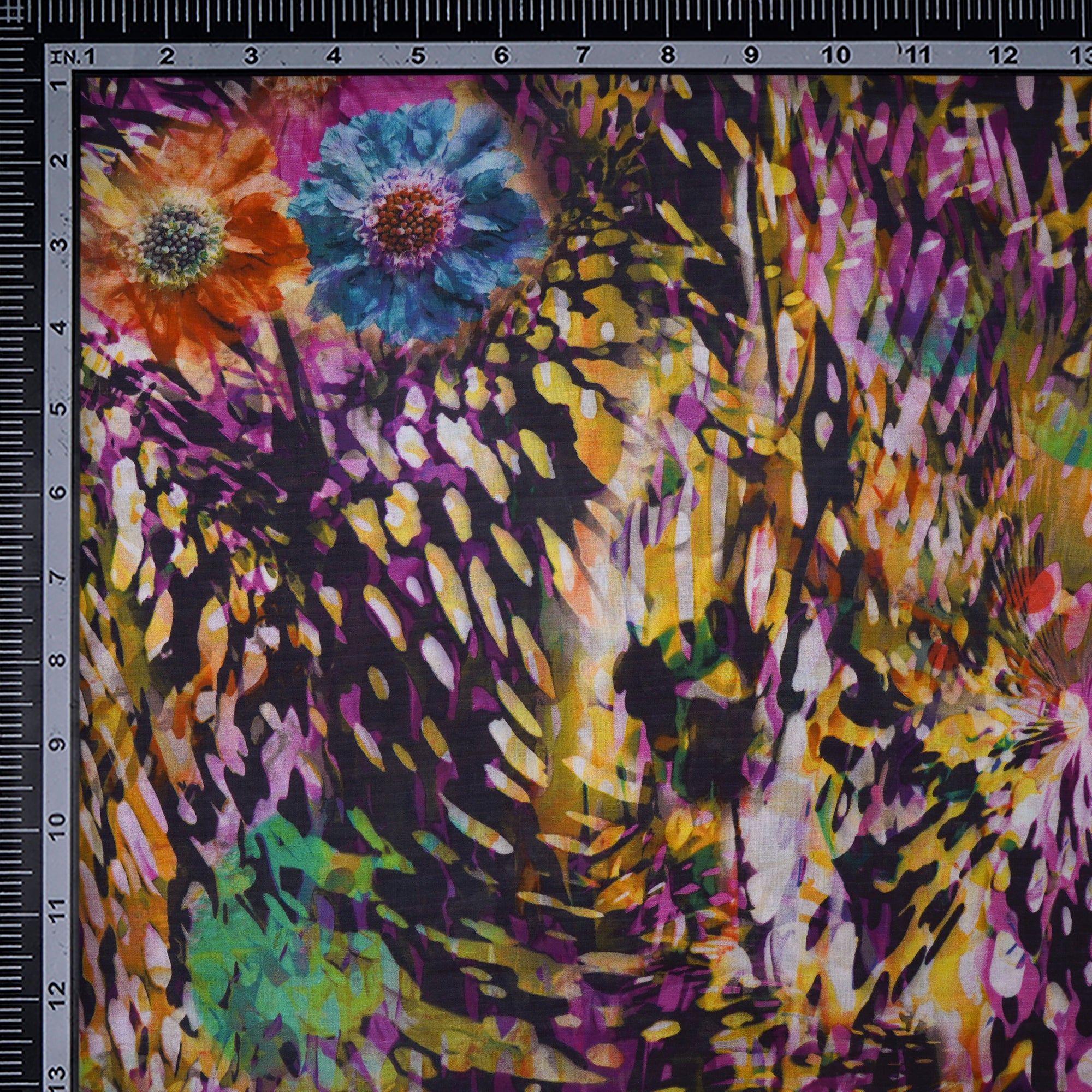 (Pre-Cut 2.30 Mtr)Multi Color Digital Print Cambric Cotton Fabric