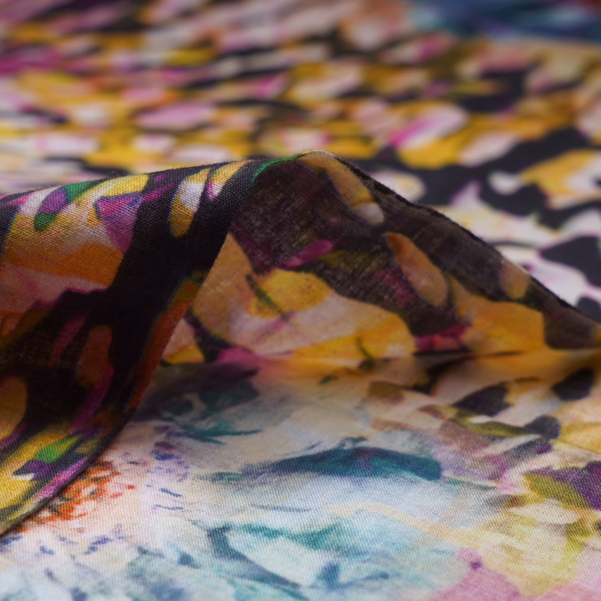 (Pre-Cut 2.30 Mtr)Multi Color Digital Print Cambric Cotton Fabric