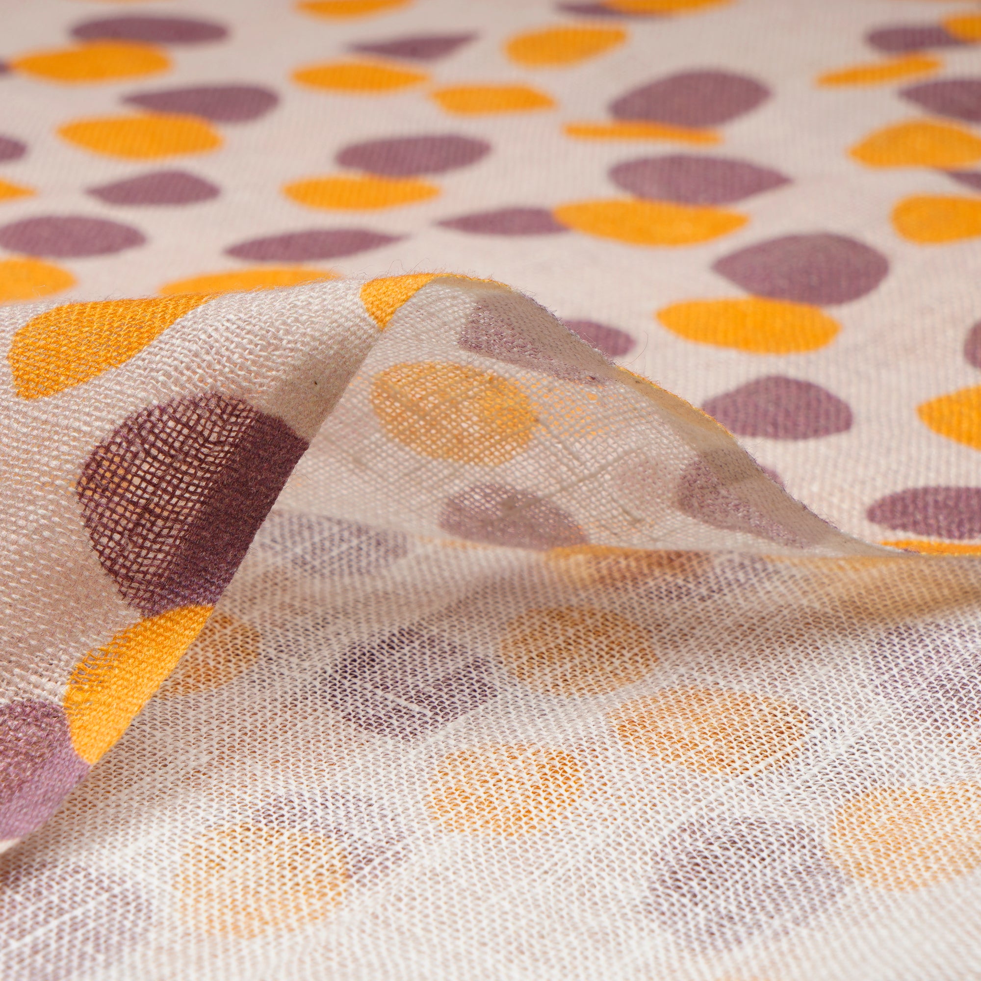 (Pre-Cut 2.00 Mtr)Multi Color Geometric Pattern Digital Print Gauge Linen Fabric