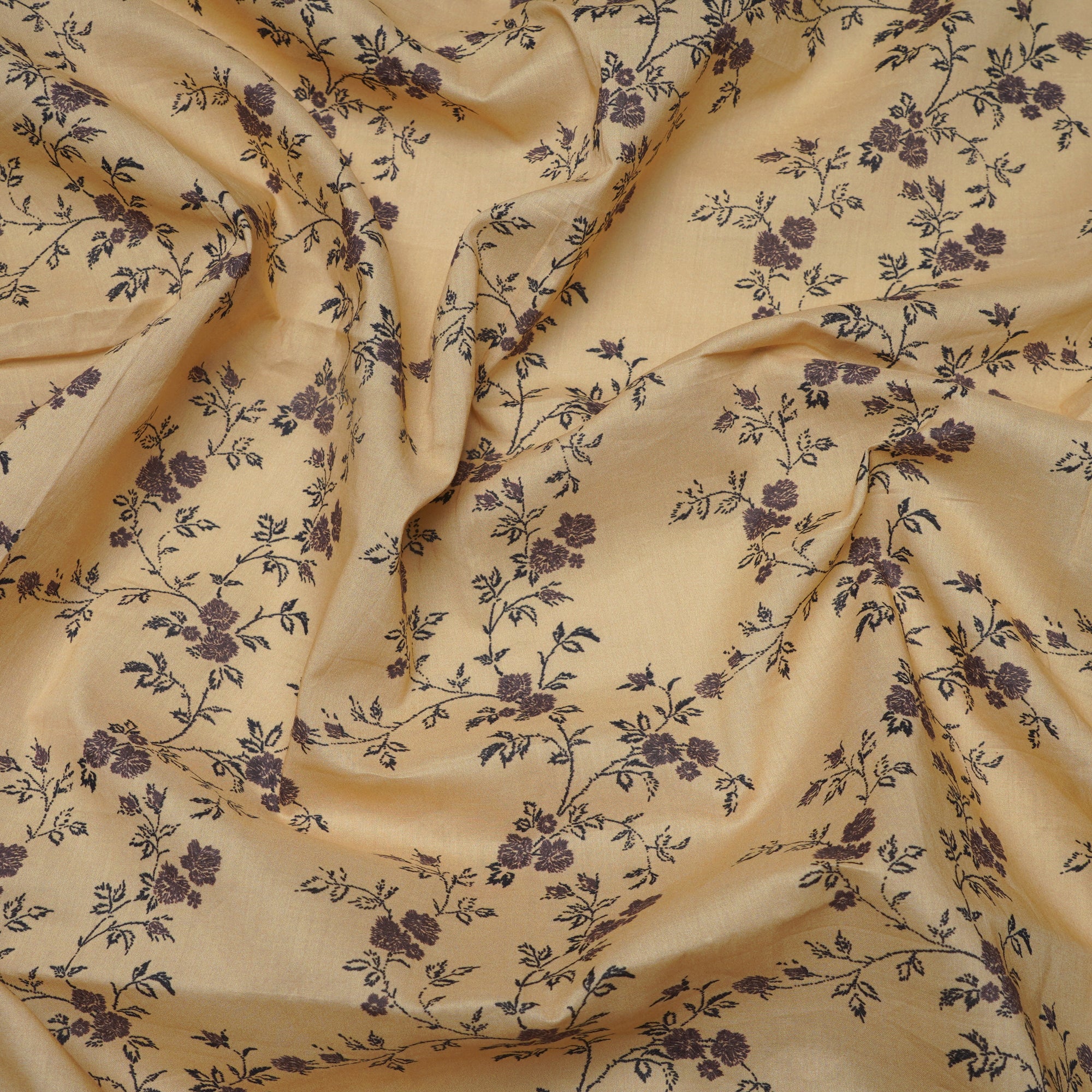 (Pre-Cut 1.10Mtr)Laguna Yellow Color Digital Print Cotton Lawn Fabric