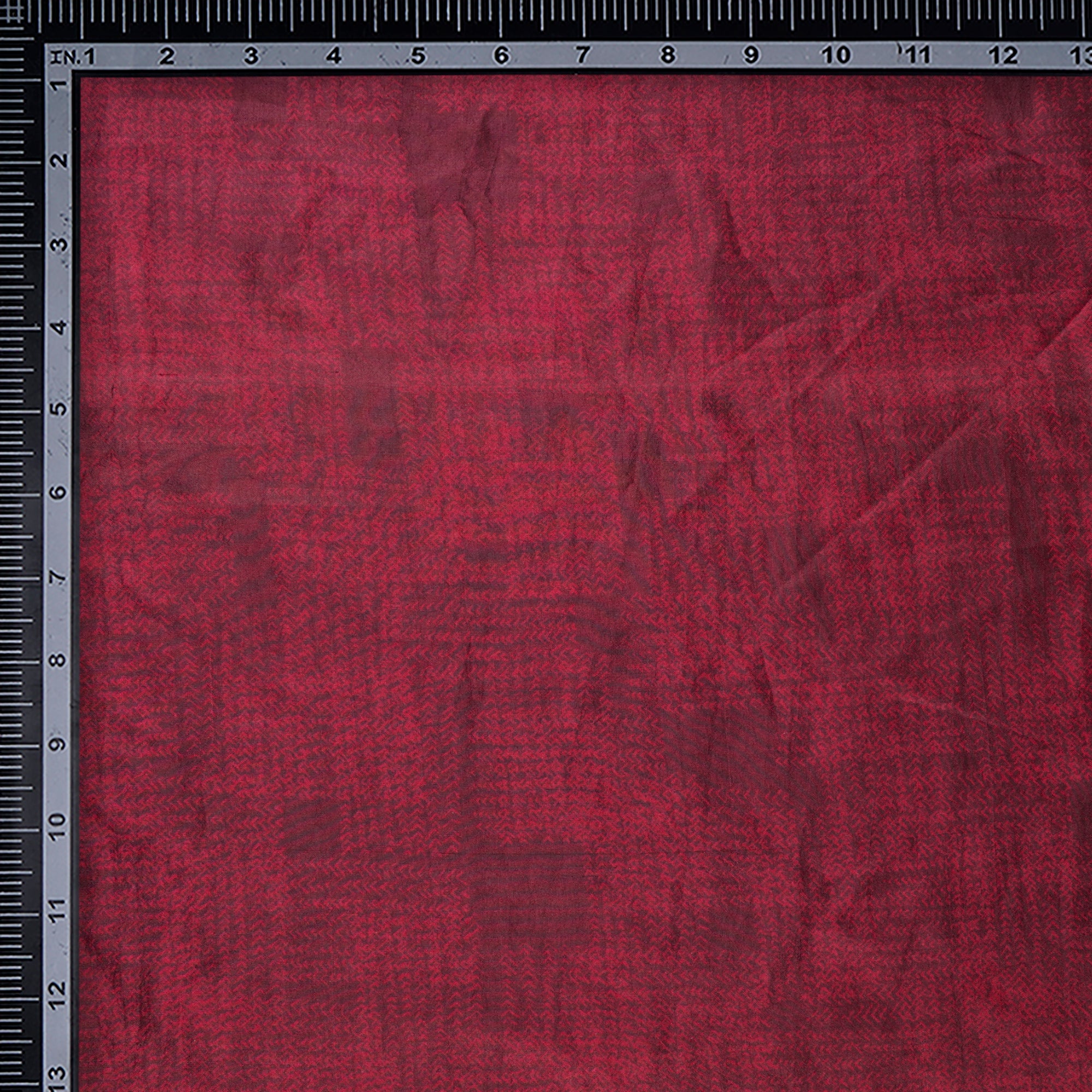 (Pre-Cut 2.00 Mtr)Onion Red All Over Pattern Digital Print Plain Silk Fabric