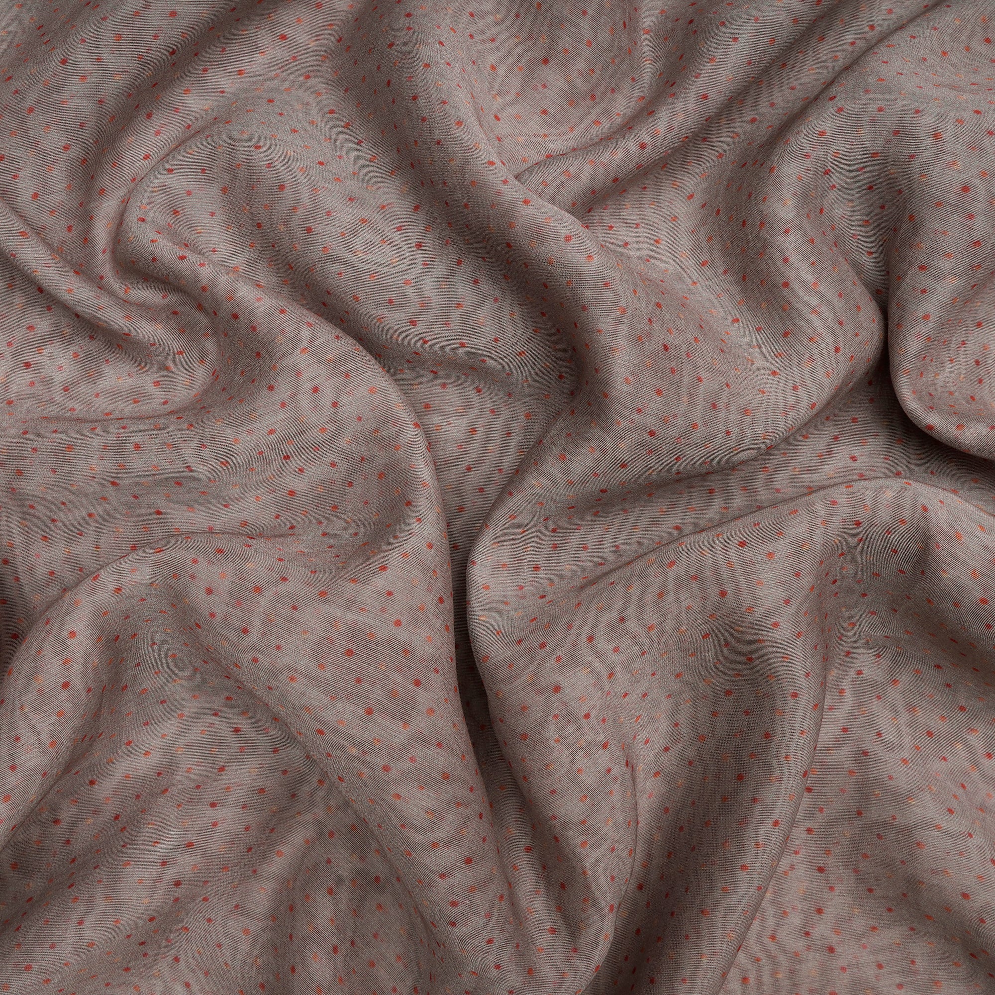 (Pre-Cut 3.00 Mtr)Mushroom All Over Pattern Digital Print Fine Chanderi Fabric