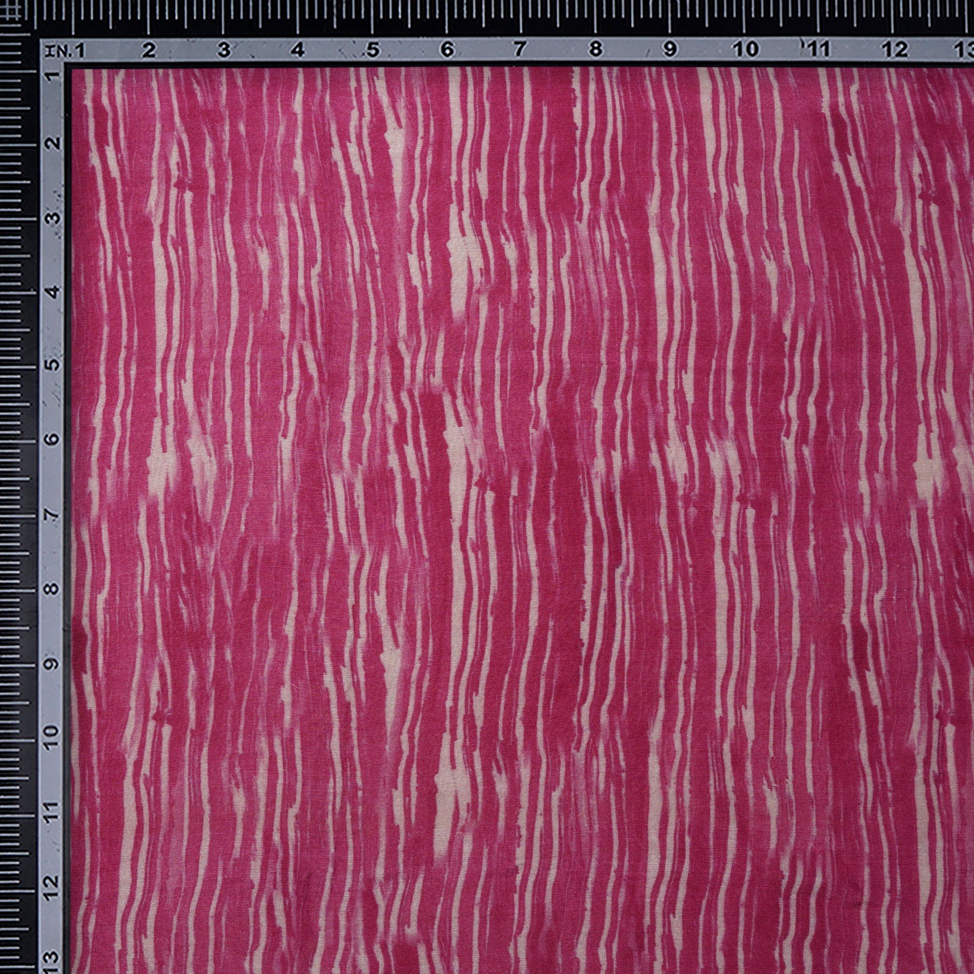 (Pre-Cut 0.70 Mtr)Pink All Over Pattern Digital Printed Muga Silk Fabric