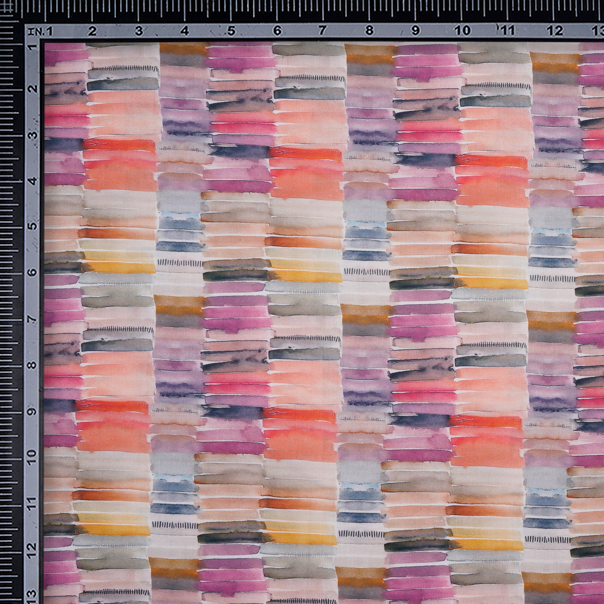 (Pre-Cut 2.50 Mtr)Multi Color All Over Pattern Digital Print Cotton Fabric