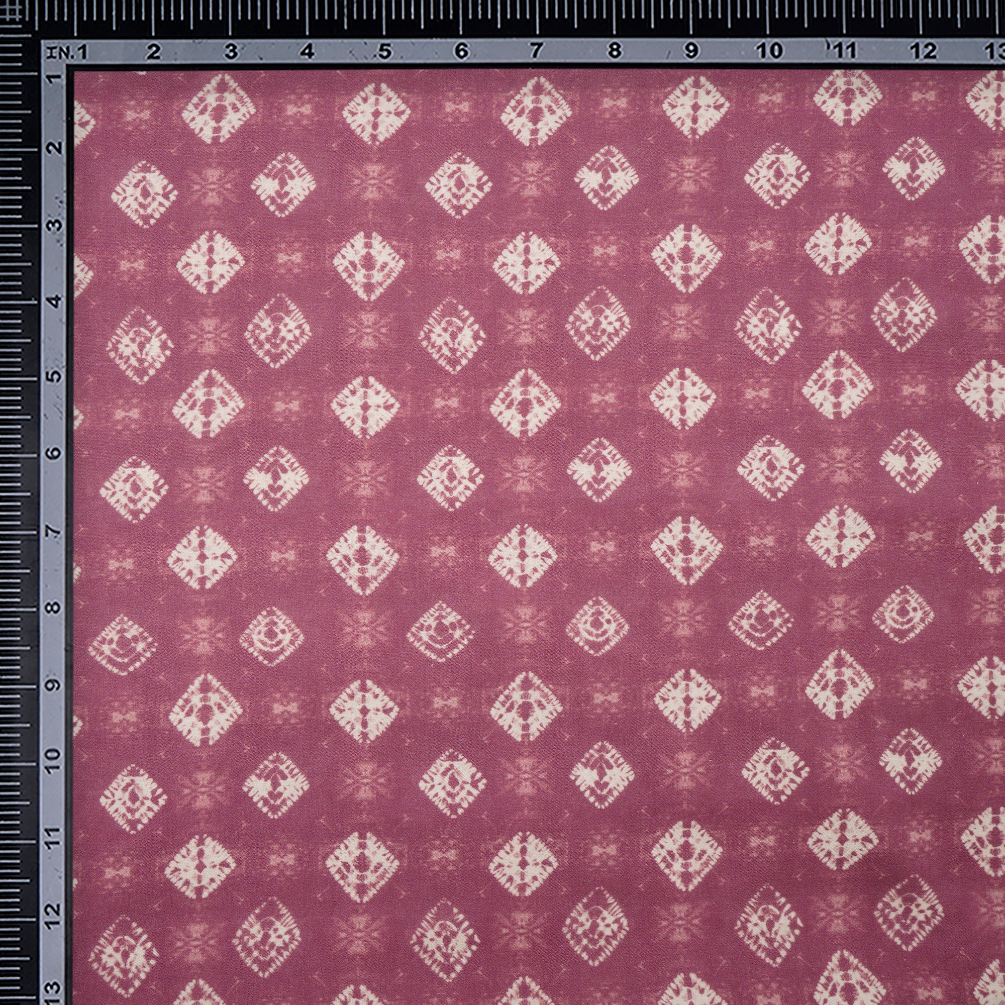 (Pre-Cut 1.70 Mtr)Mate Pink Bandhani Pattern Digital Print Fancy Linen Fabric