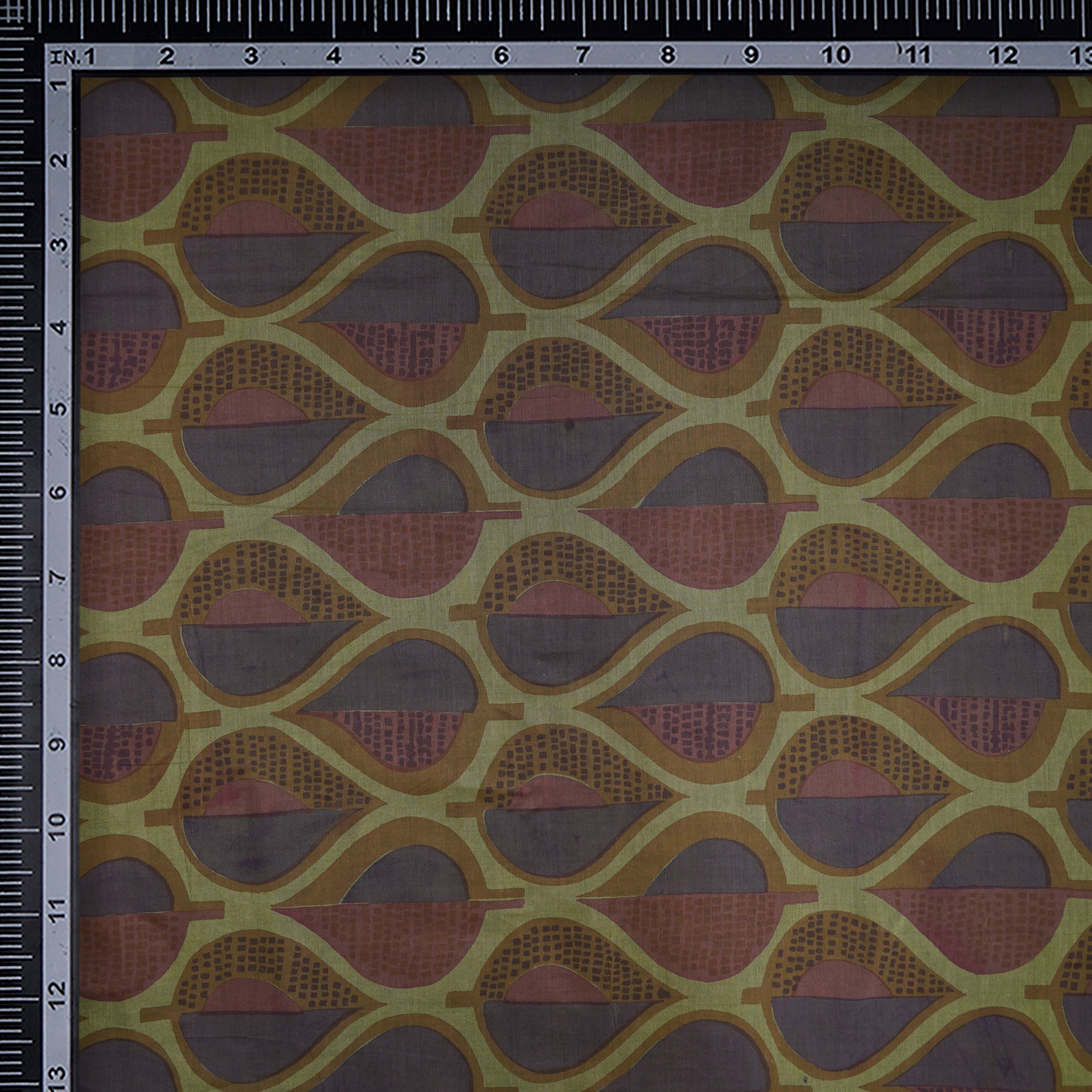 (Pre-Cut 1.50 Mtr)Green Color Printed Cotton Silk Fabric