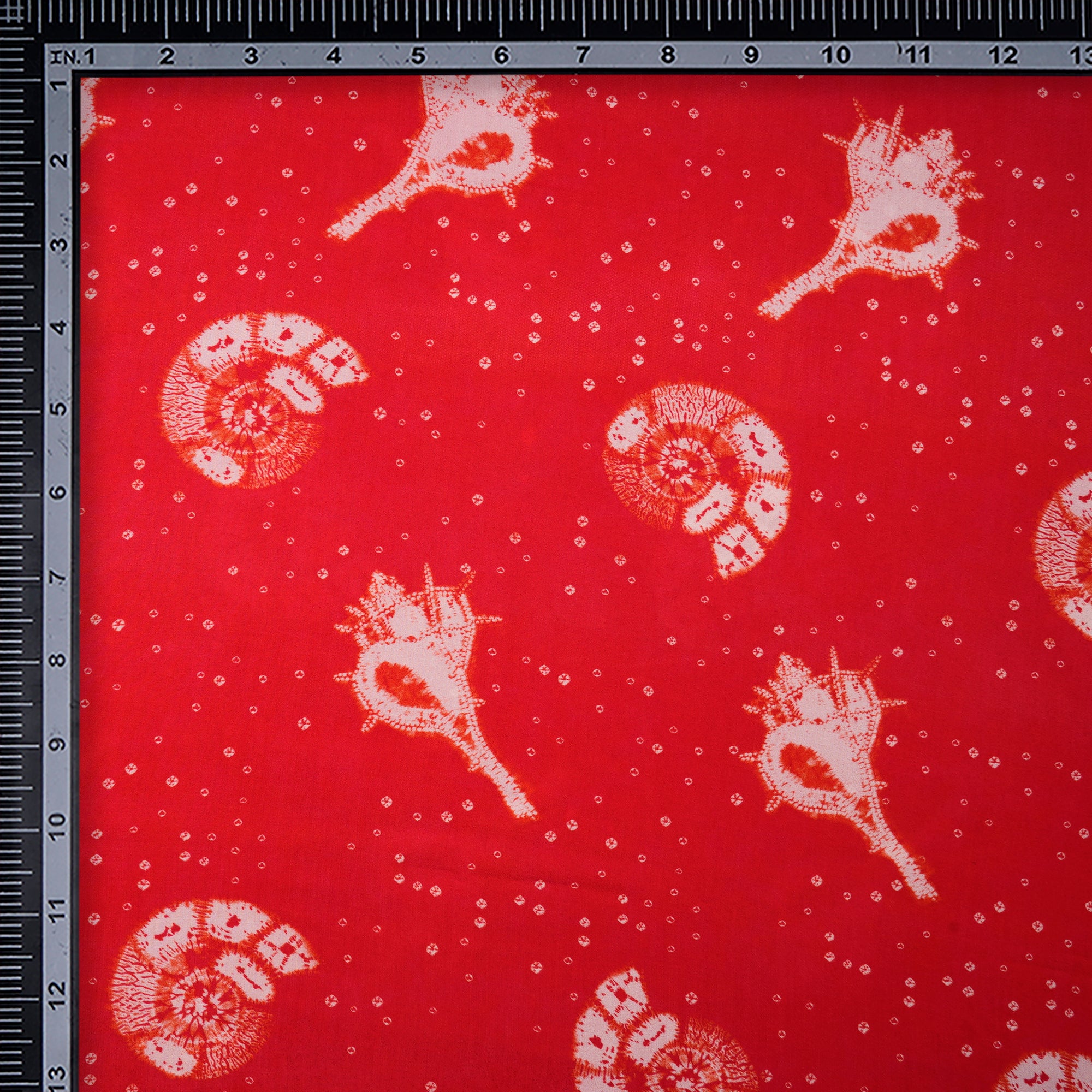 (Pre-Cut 2.50 Mtr)Peach Shibori Pattern Digital Print Fancy Linen Fabric