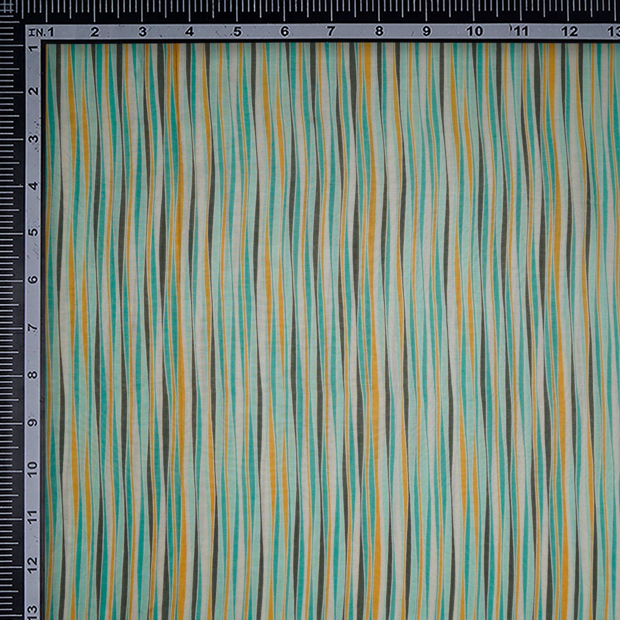 (Pre-Cut 2.00Mtr)Green-Black All Over Pattern Digital Printed Pure Chanderi Fabricprecuts&&2059