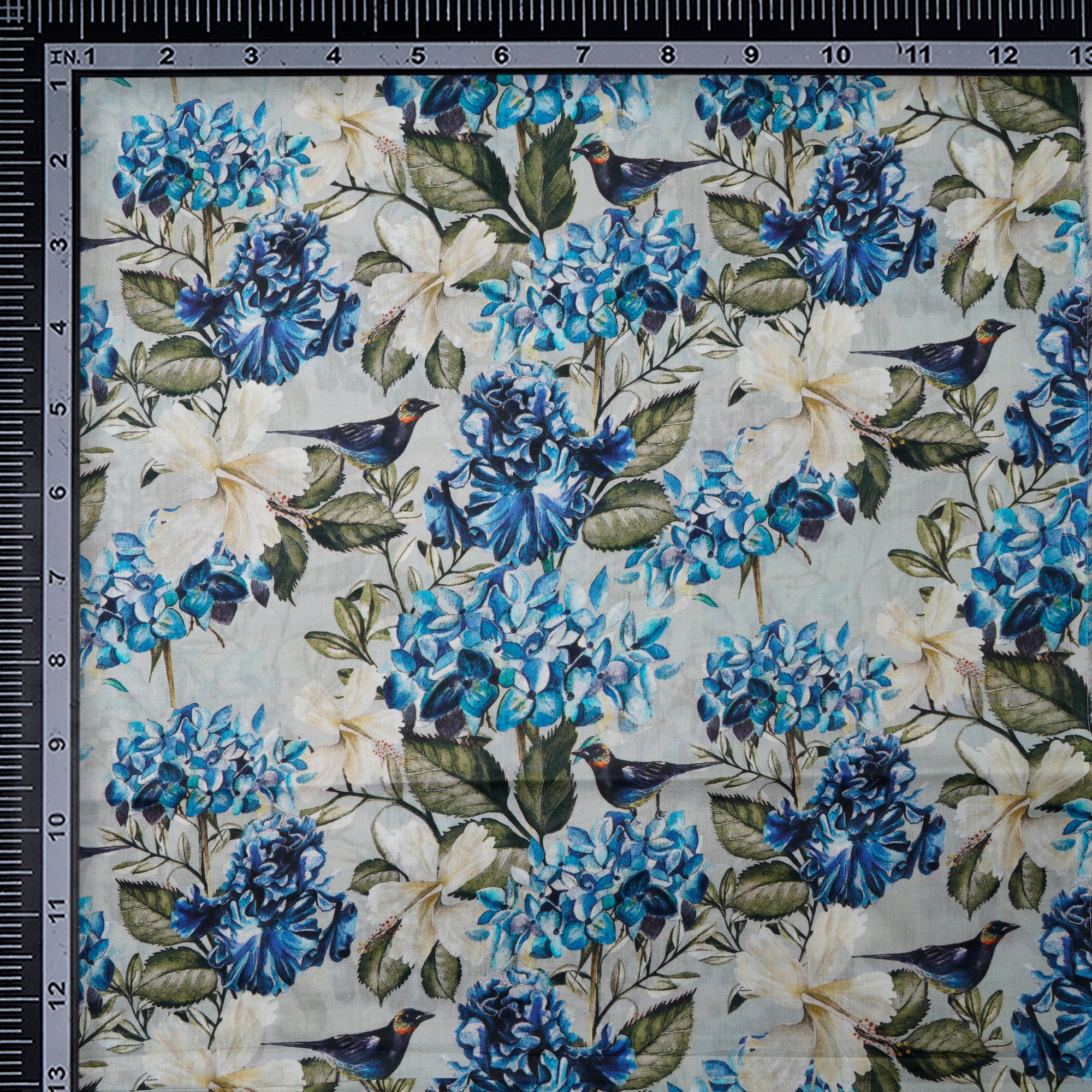 (Pre-Cut 1.80Mtr)Multi Color Floral Pattern Digital Printed Cotton Lawn Fabric