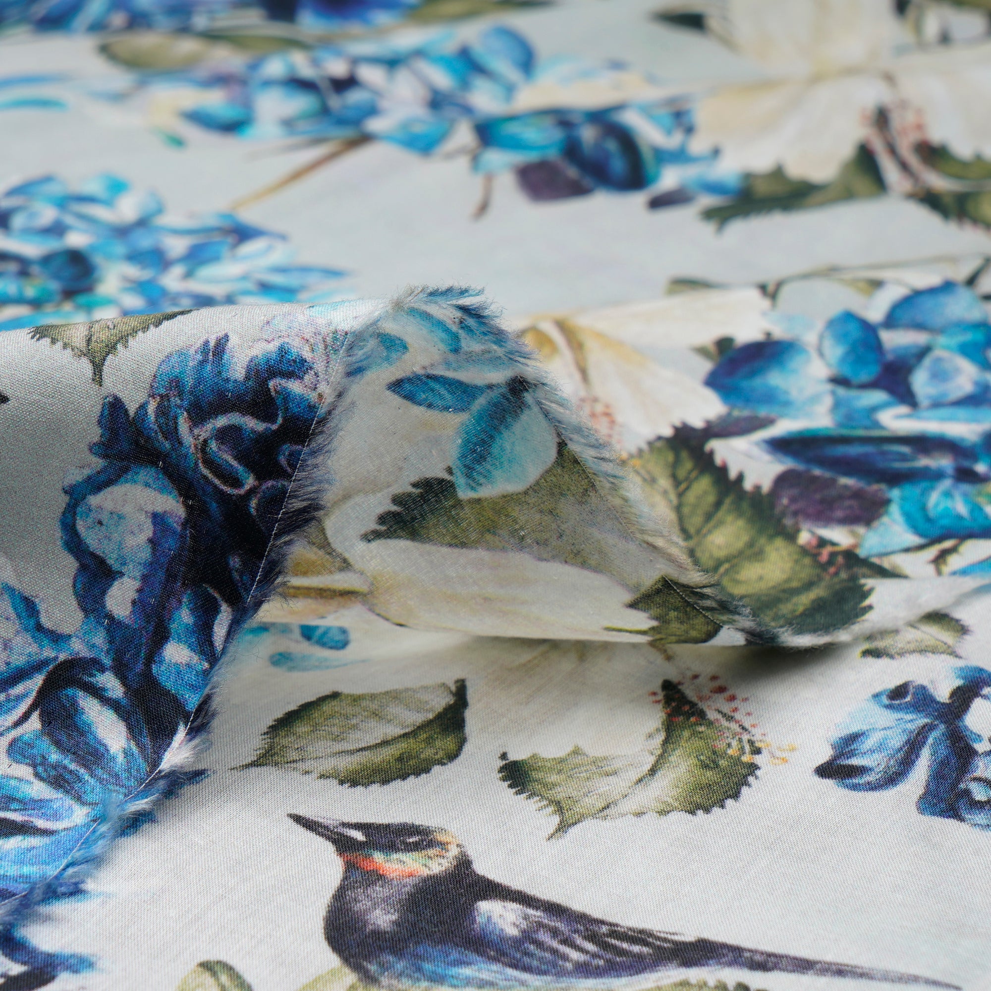 (Pre-Cut 1.80Mtr)Multi Color Floral Pattern Digital Printed Cotton Lawn Fabric