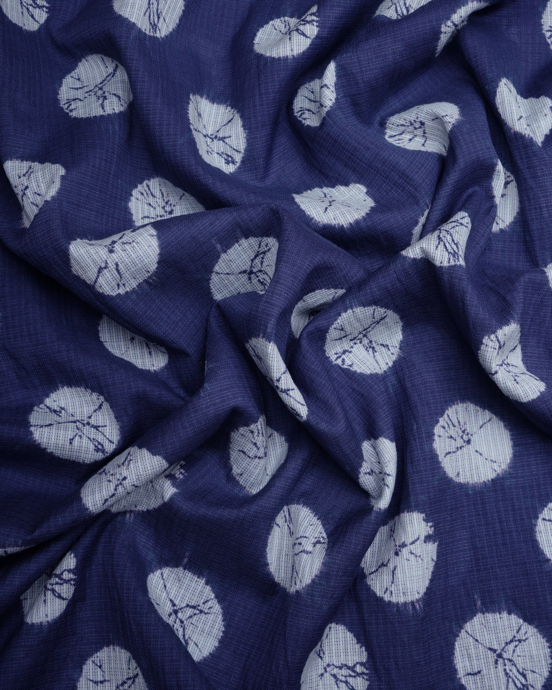 Navy Blue All Over Pattern Digital Print Fancy Cotton Unstitched Suit Set (Top & Dupatta)