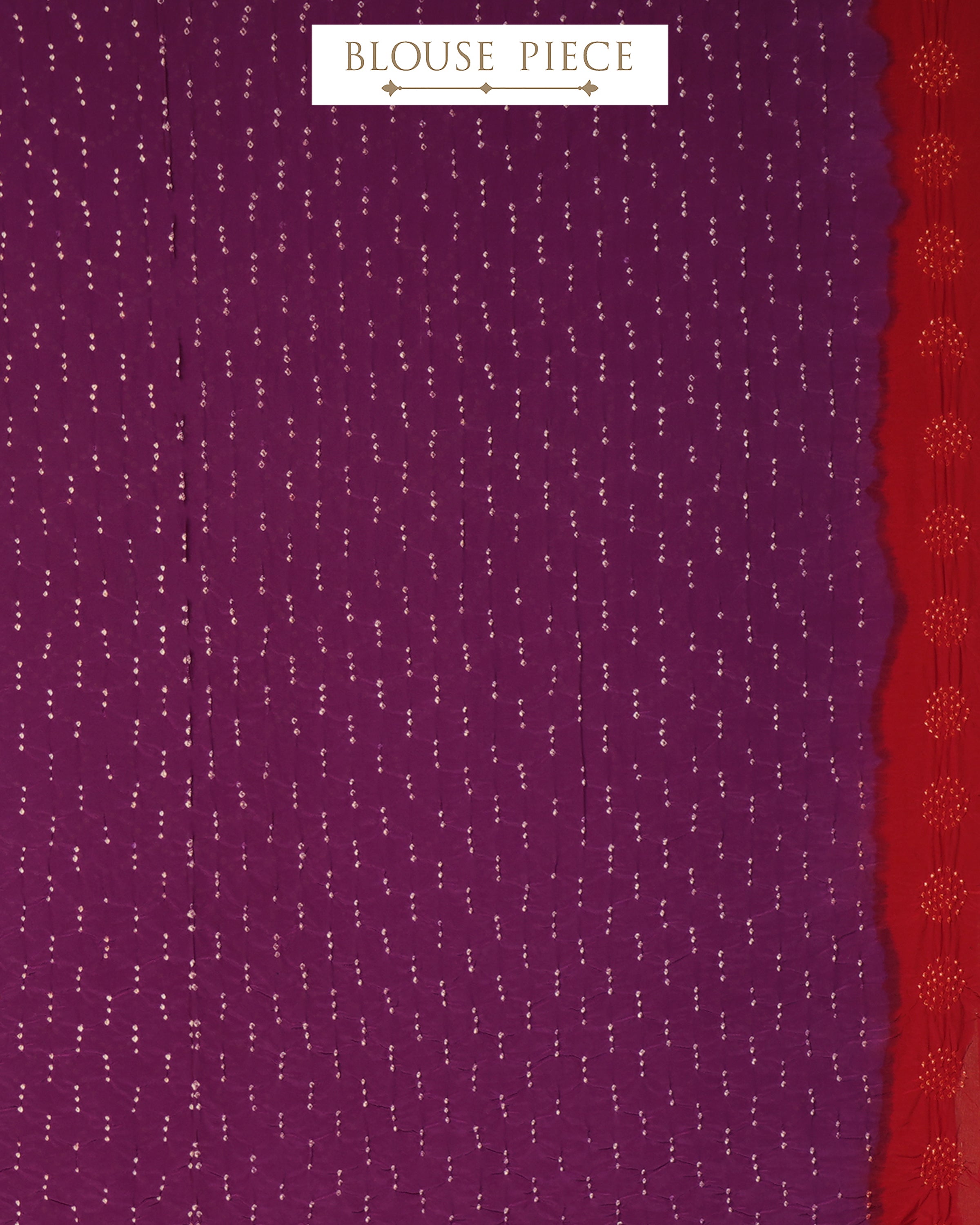 Purple-Red Color Handcrafted Bandhani Crepe Silk Saree with Blouse Piece