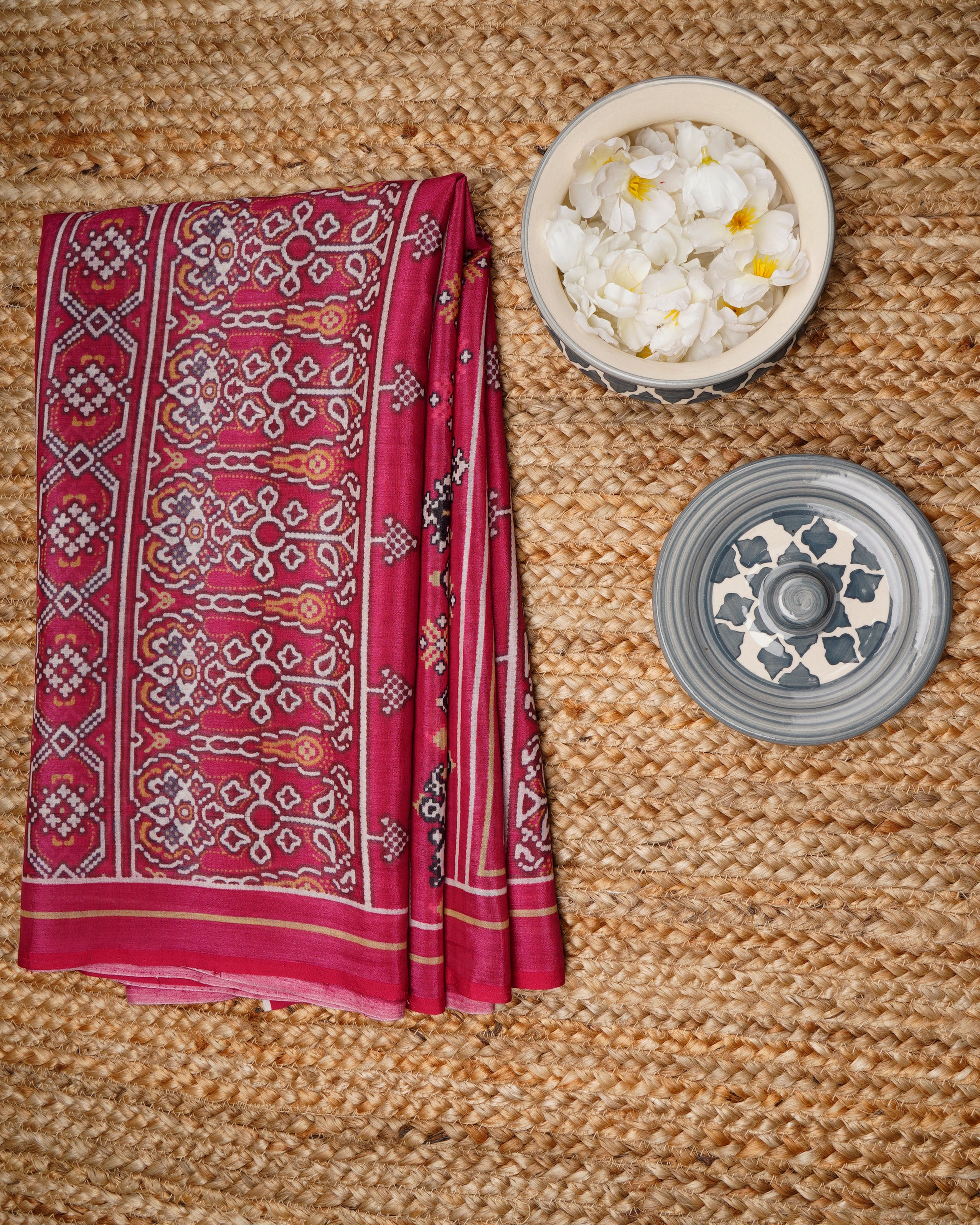Multi Color Traditional Pichwai Pattern Digital Print Tusser Chanderi Dupatta