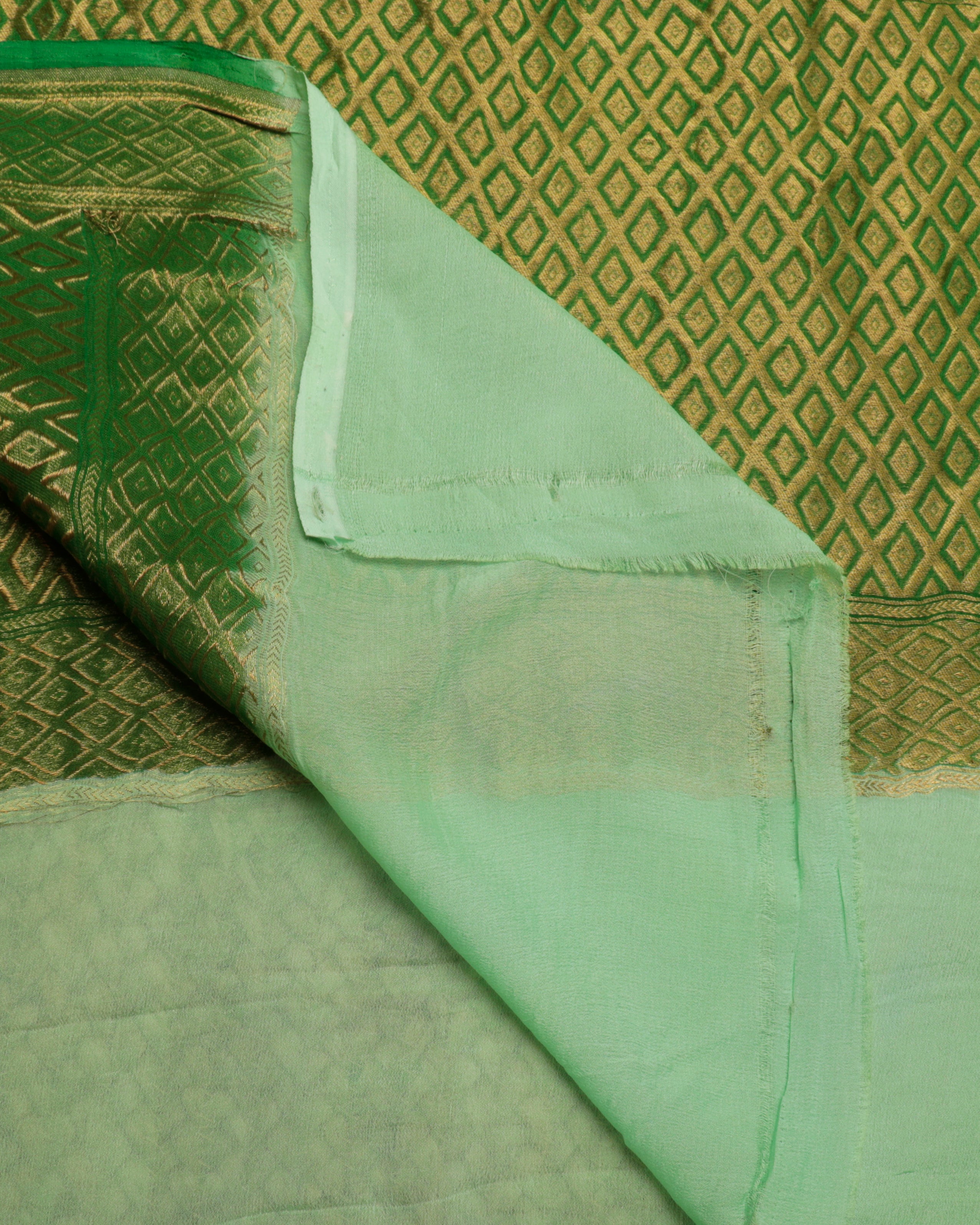 Patina Green All Over Pattern Handwoven Jacquard Banarasi Silk Dupatta