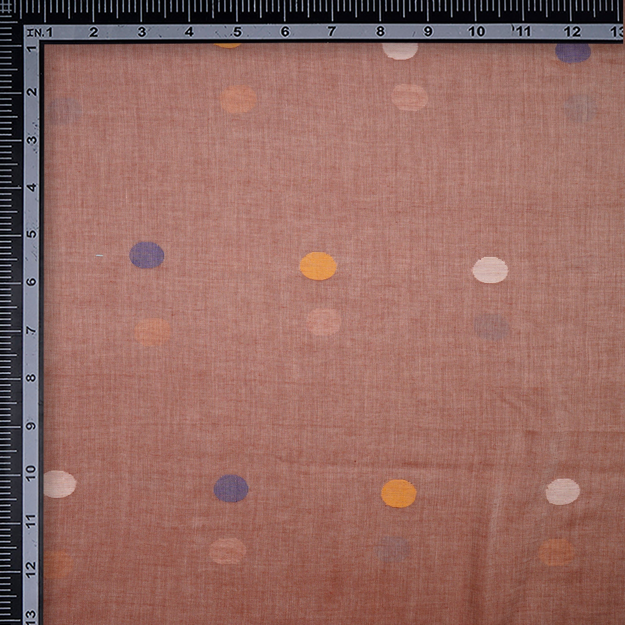 Light Brown Color Handloom Jamdani Pure Cotton Fabric