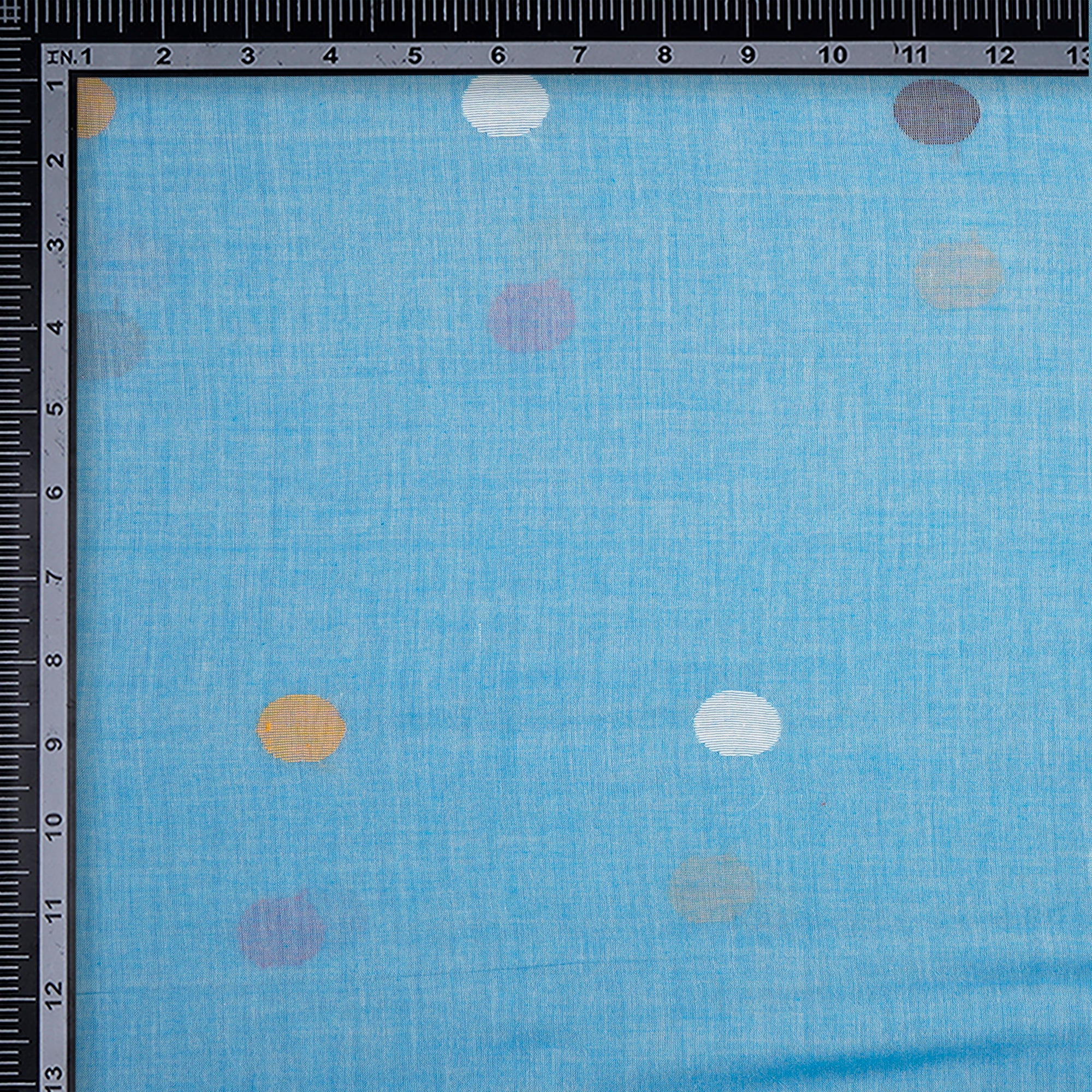 Light Blue Color Handloom Jamdani Pure Cotton Fabric