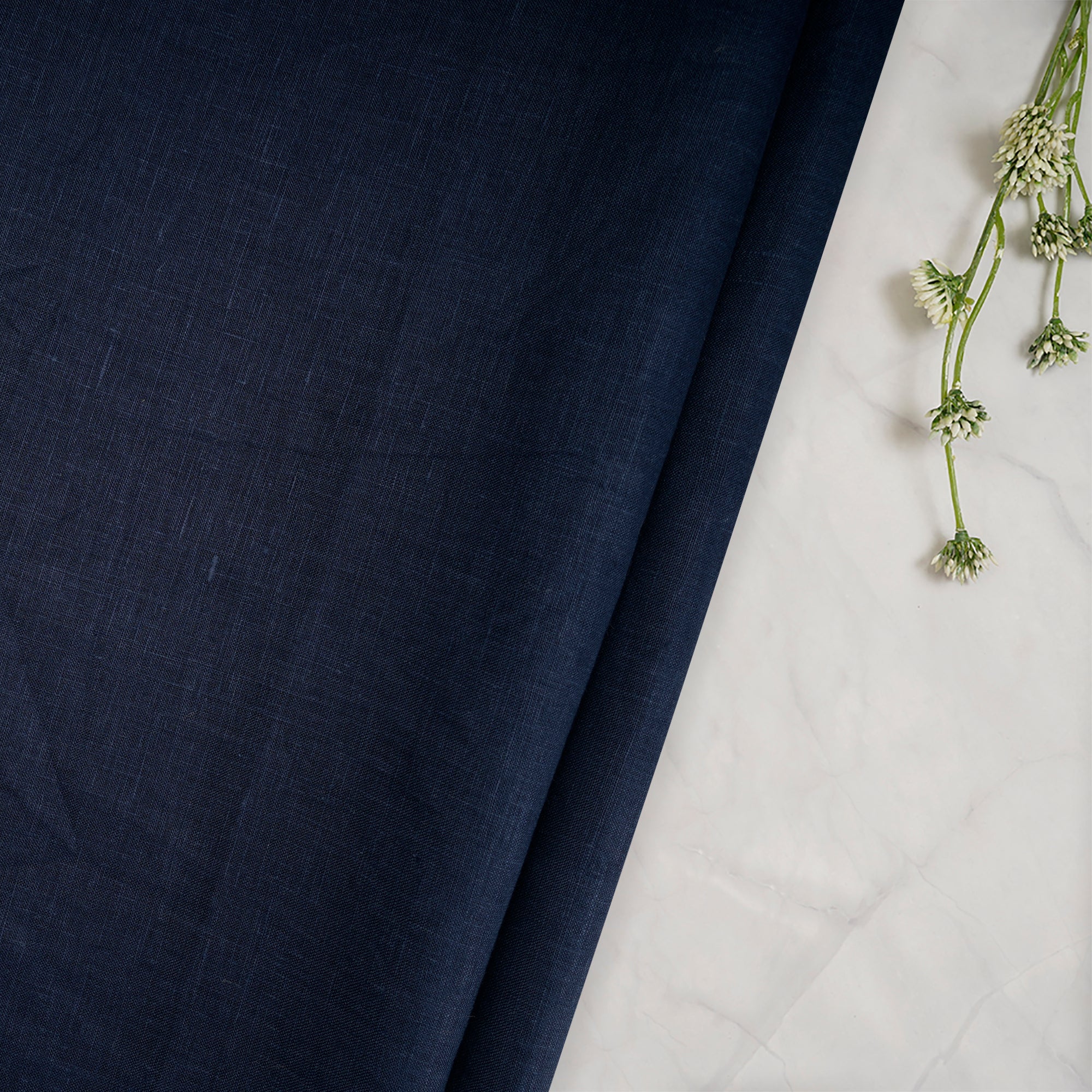 Navy Blue Premium 60's Lee Plain Linen Fabric