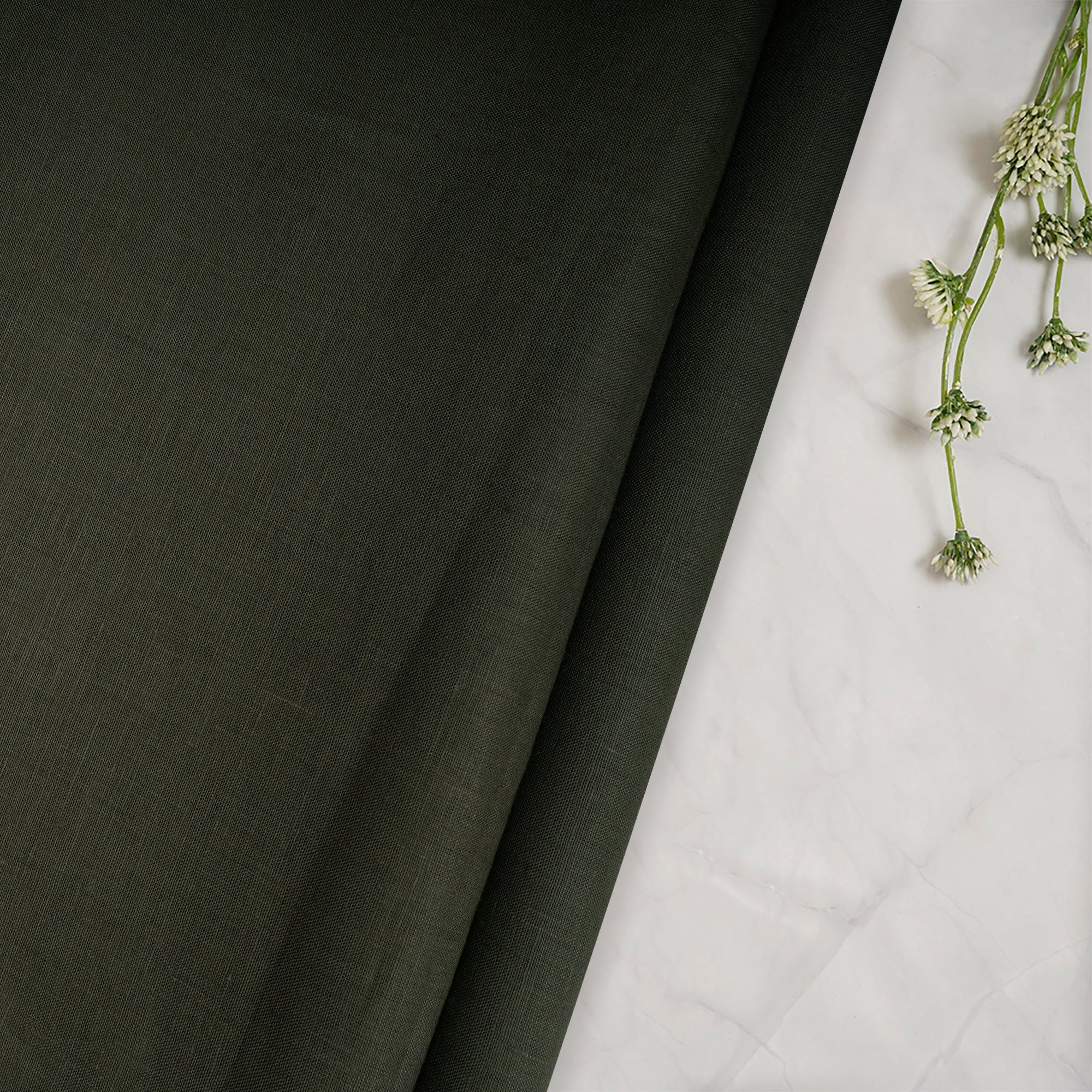 Olive Green Premium 60's Lee Plain Linen Fabric