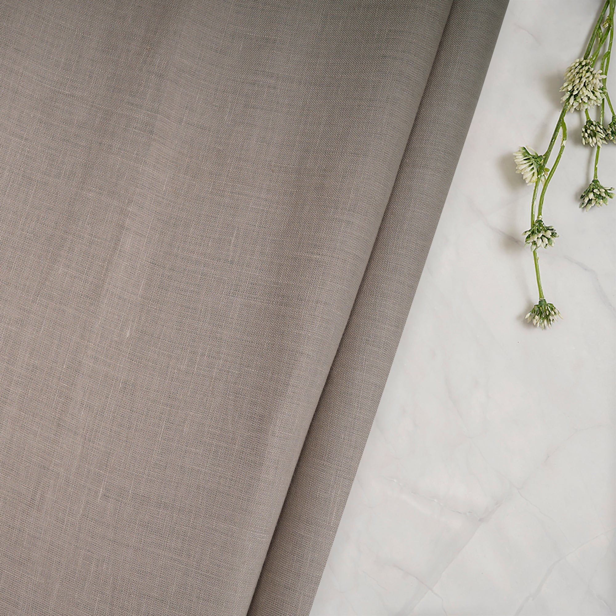 Light Grey Premium 60's Lee Plain Linen Fabric