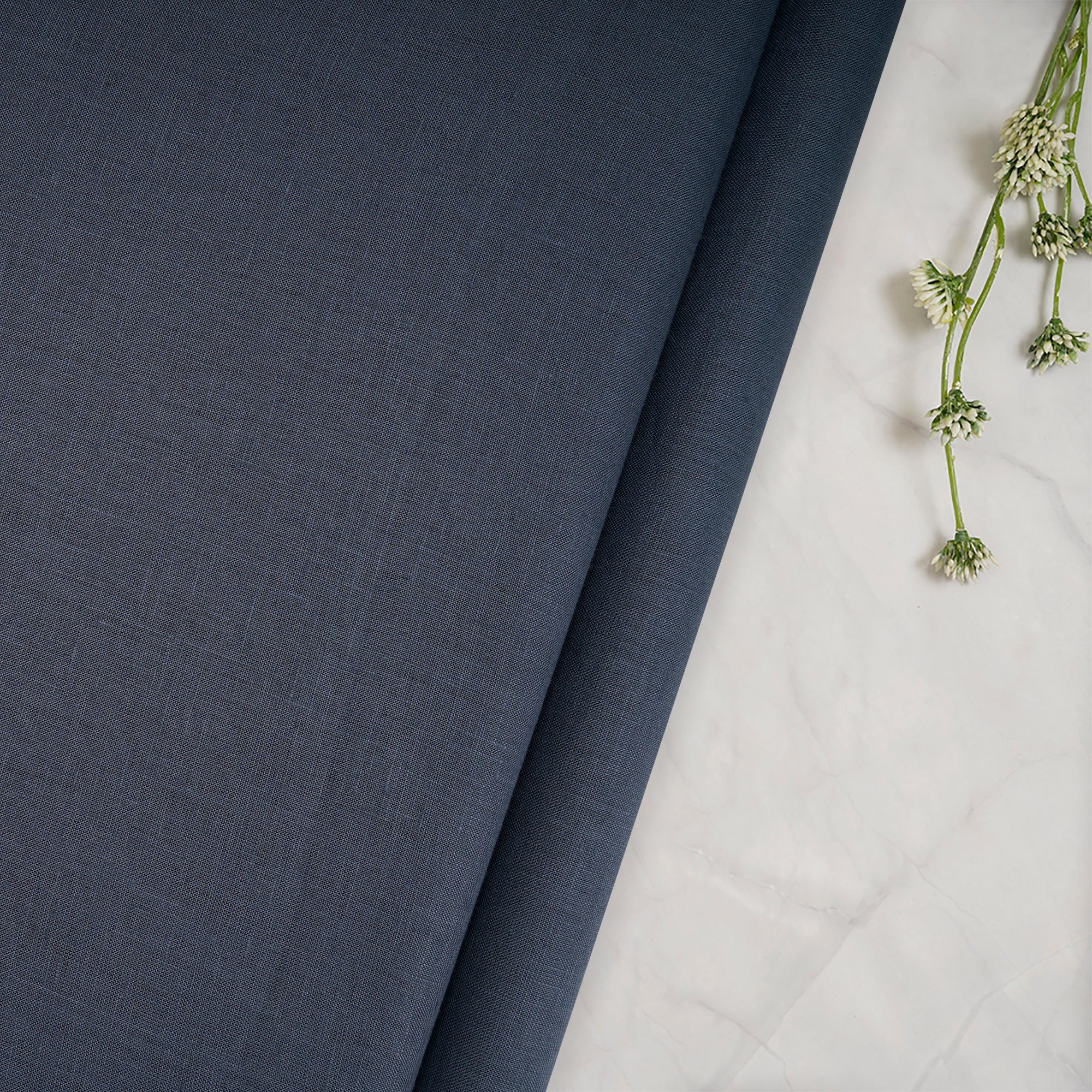 Grey Premium 60's Lee Plain Linen Fabric