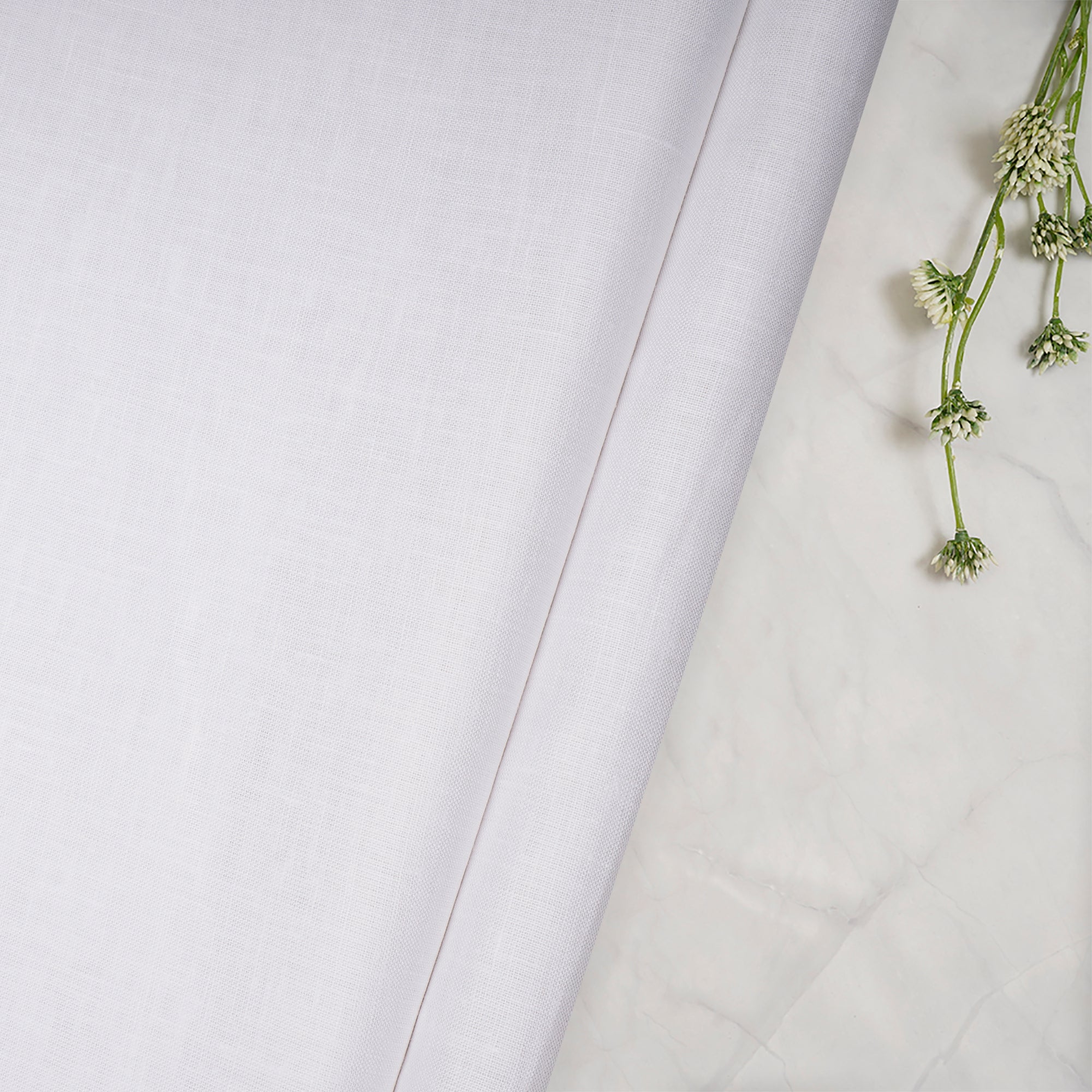 White Color 60 Lee Fine Linen Fabric