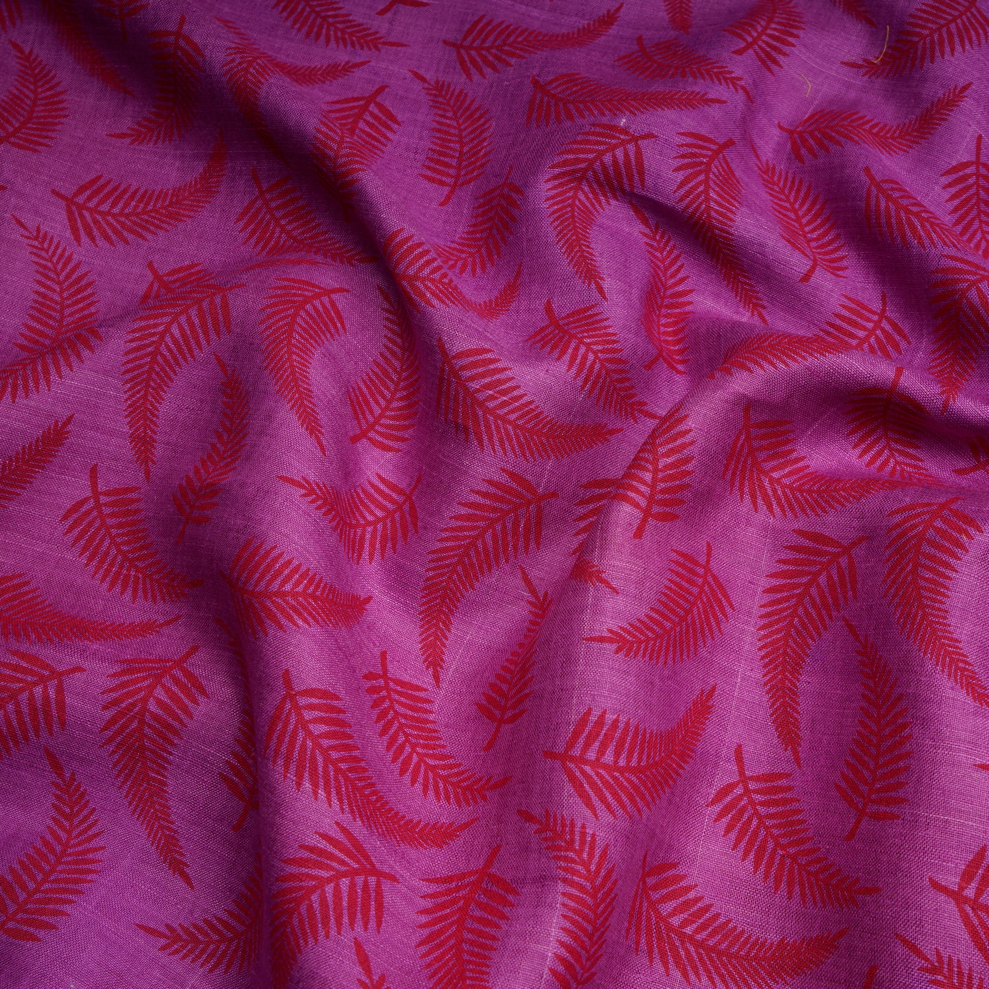 Purple-Red All Over Pattern Screen Print Matka Silk Fabrics