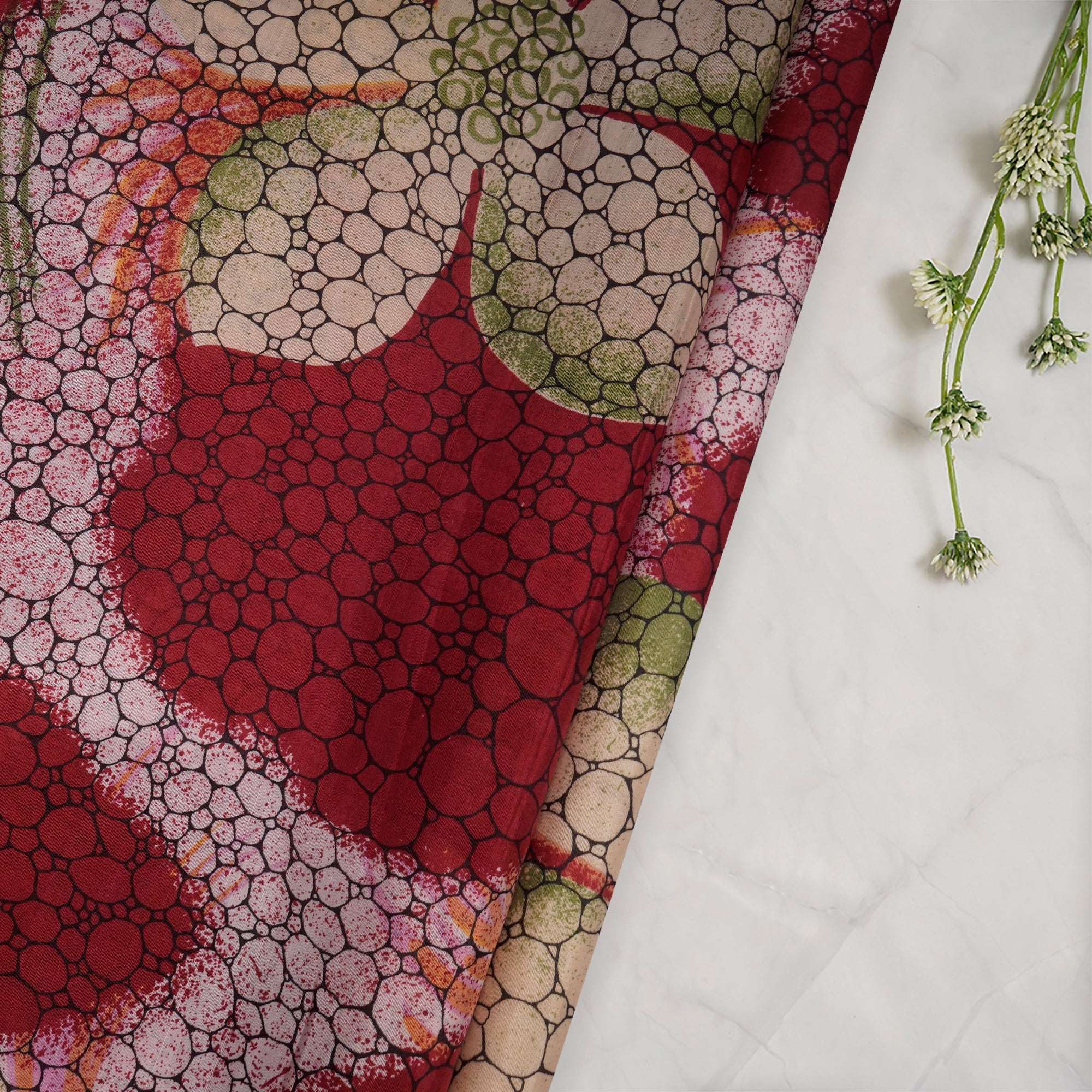 Multi Color Printed Cotton Silk Fabric