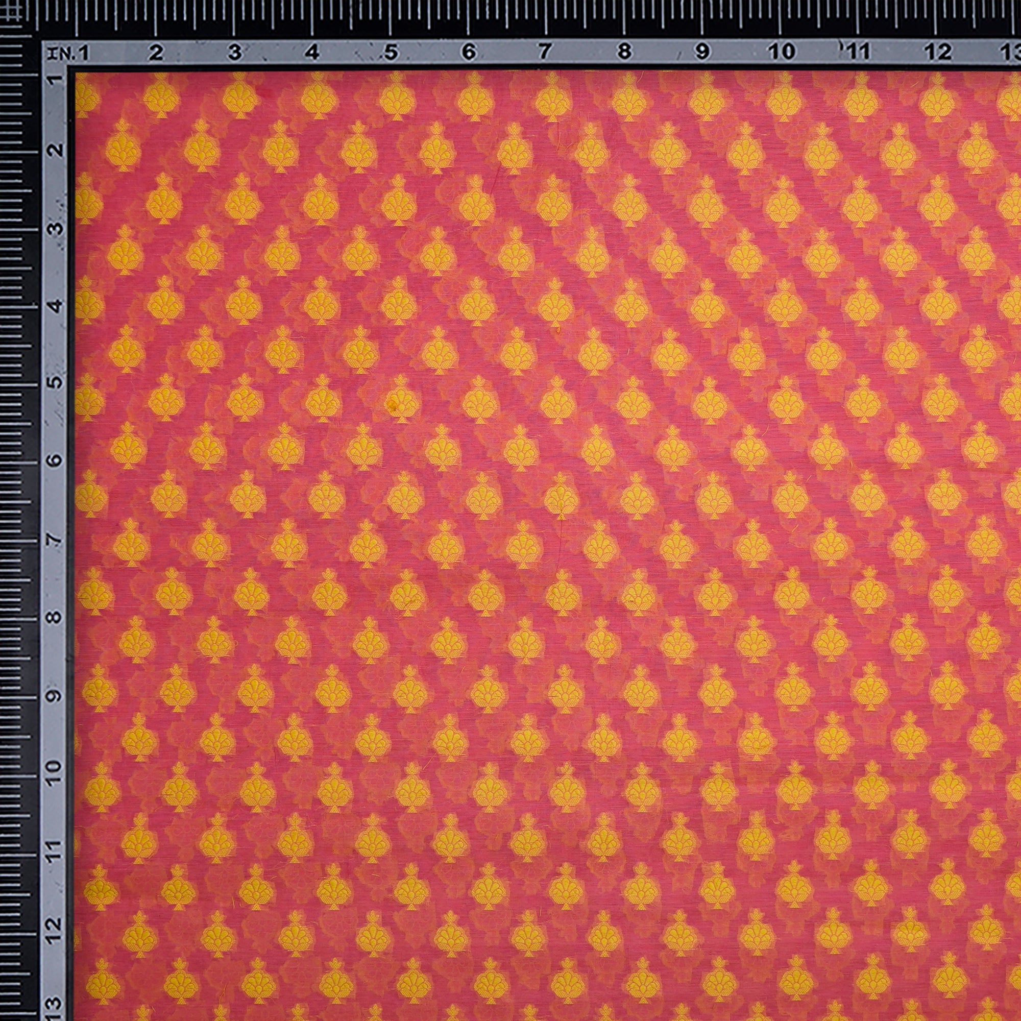 Light Pink Booti Pattern Handwoven Banarasi Brocade Chanderi Fabric