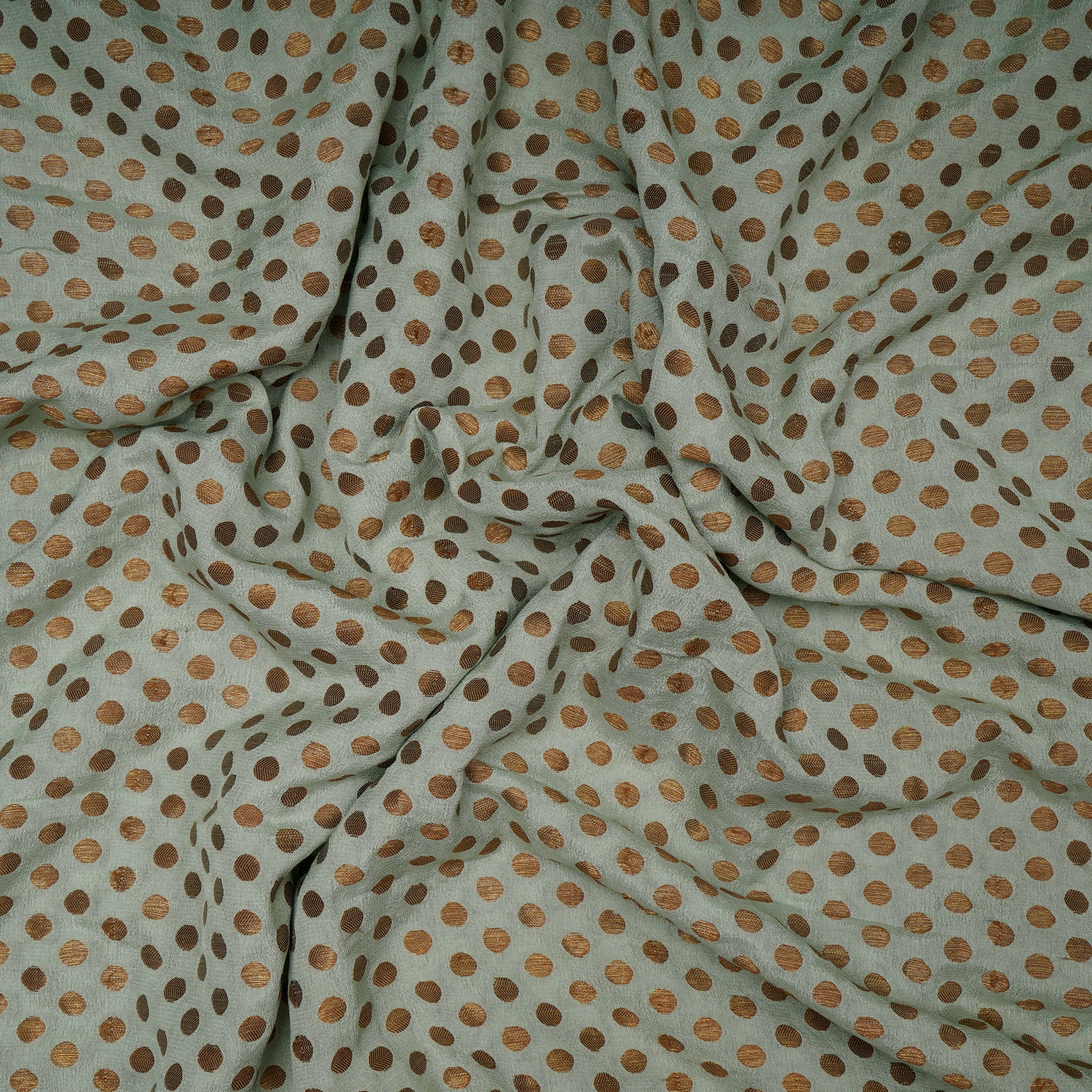 Mint Green Handwoven Premium Banarasi Brocade Silk Fabric