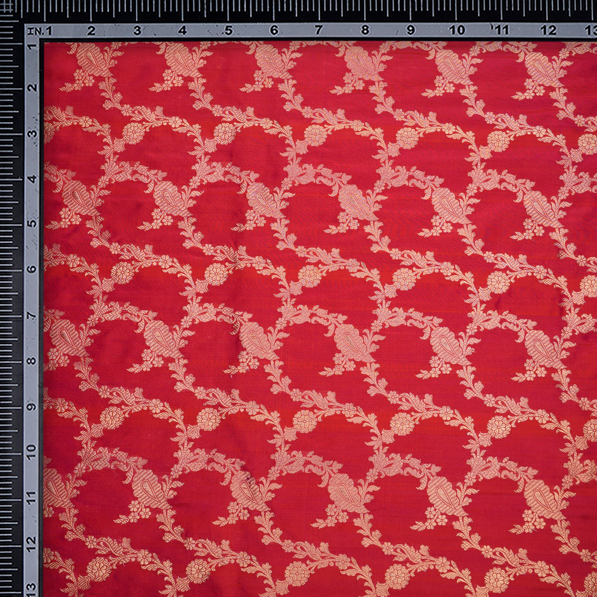 Buy Raspberry All Over Pattern Handwoven Banarasi Brocade