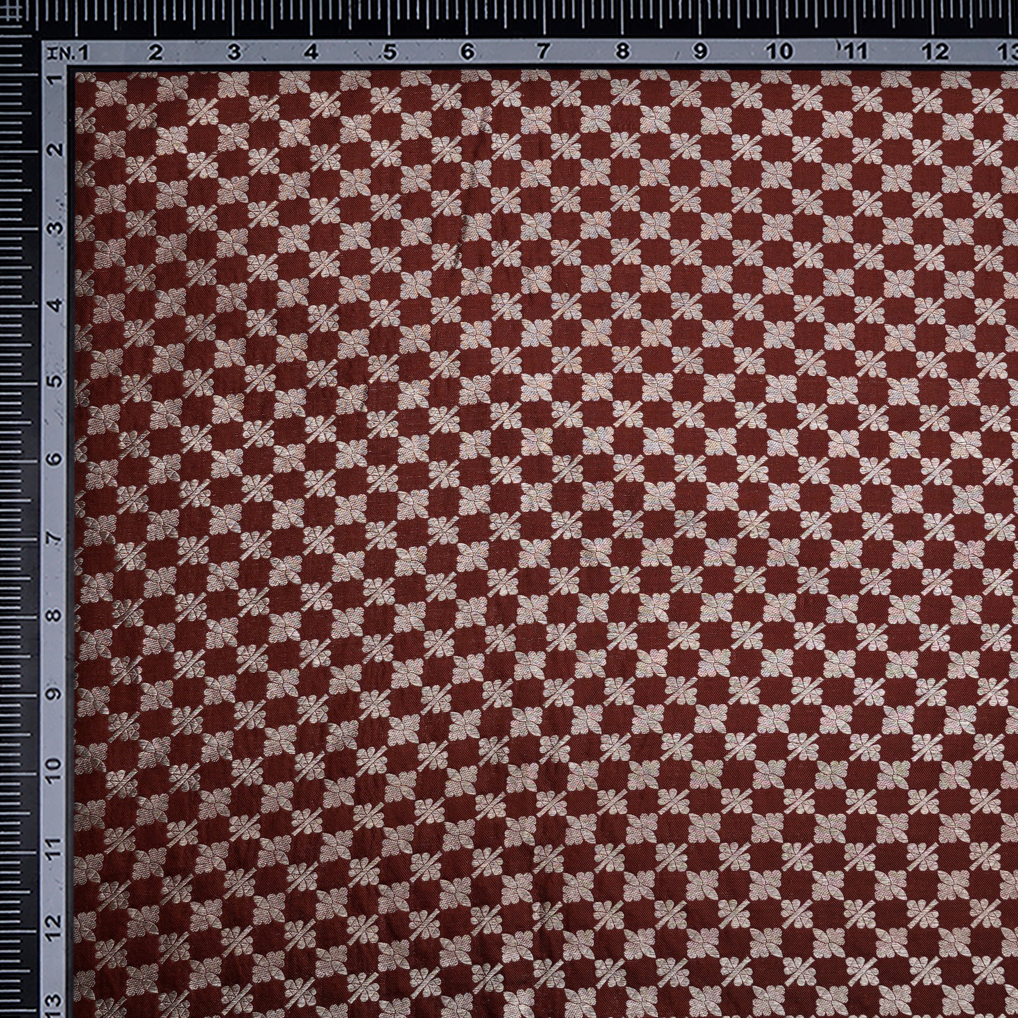 Sable All Over Pattern Handwoven Premium Banarasi Brocade Silk Fabric