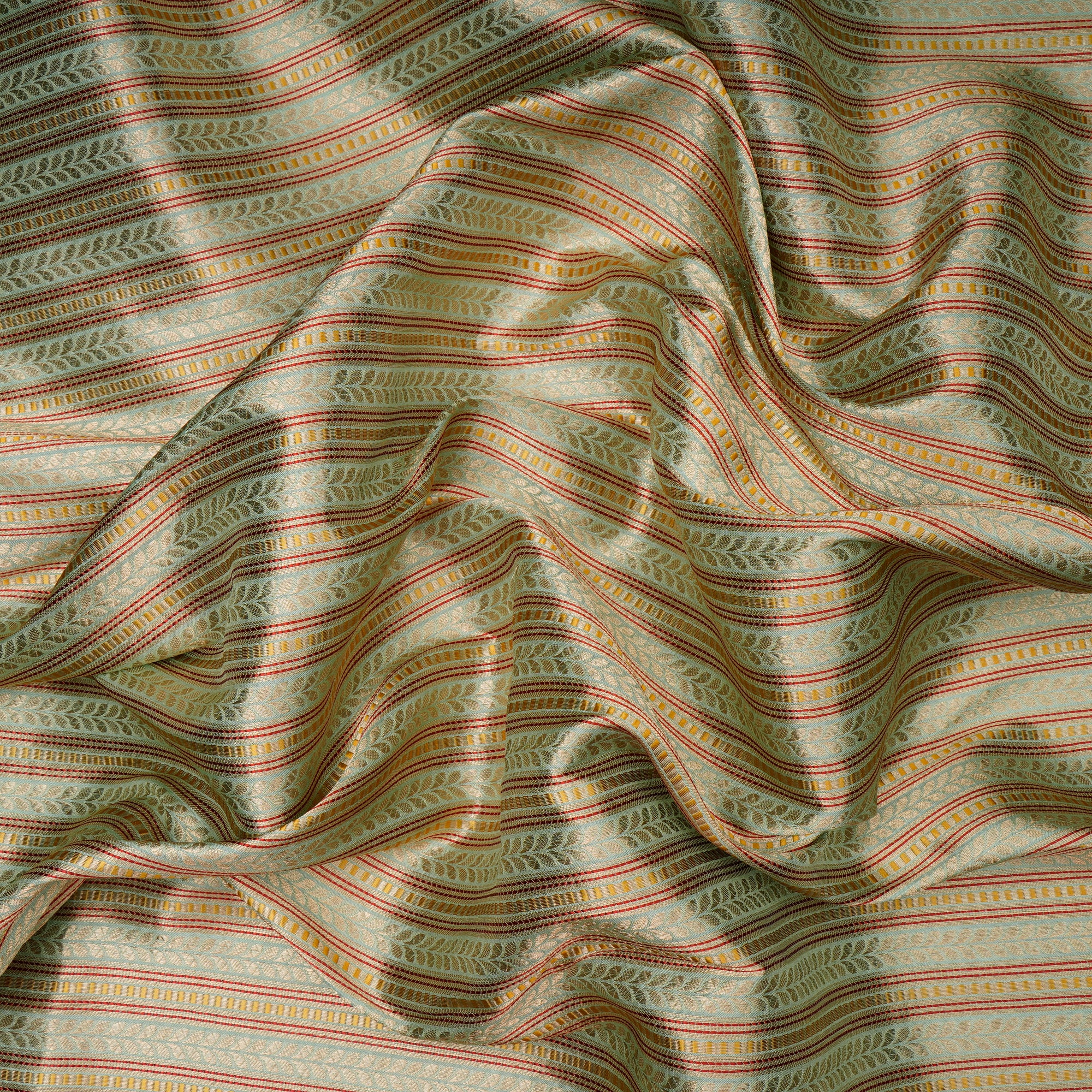 Spray Handwoven Premium Banarasi Meenakari Brocade Silk Fabric